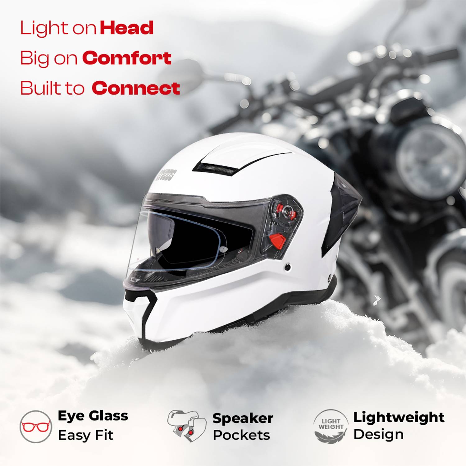 STUDDS Helios Full Face Motorbike Helmet - Image 4