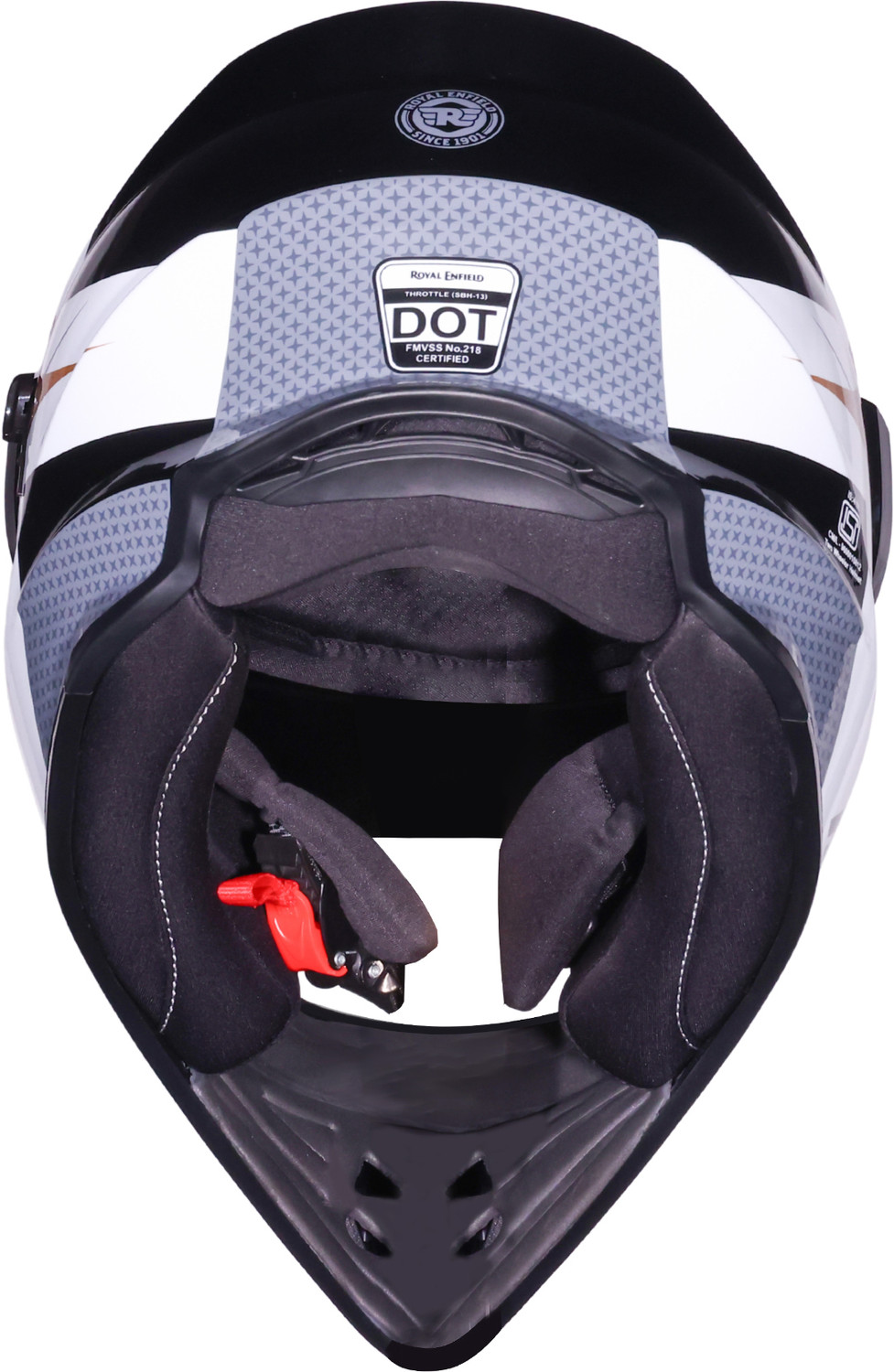 Image of ROYAL ENFIELD Throttle Kinetic Dual Sport Helmet with Graphics | ISI & DOT | For Men & Women Motorbike Helmet