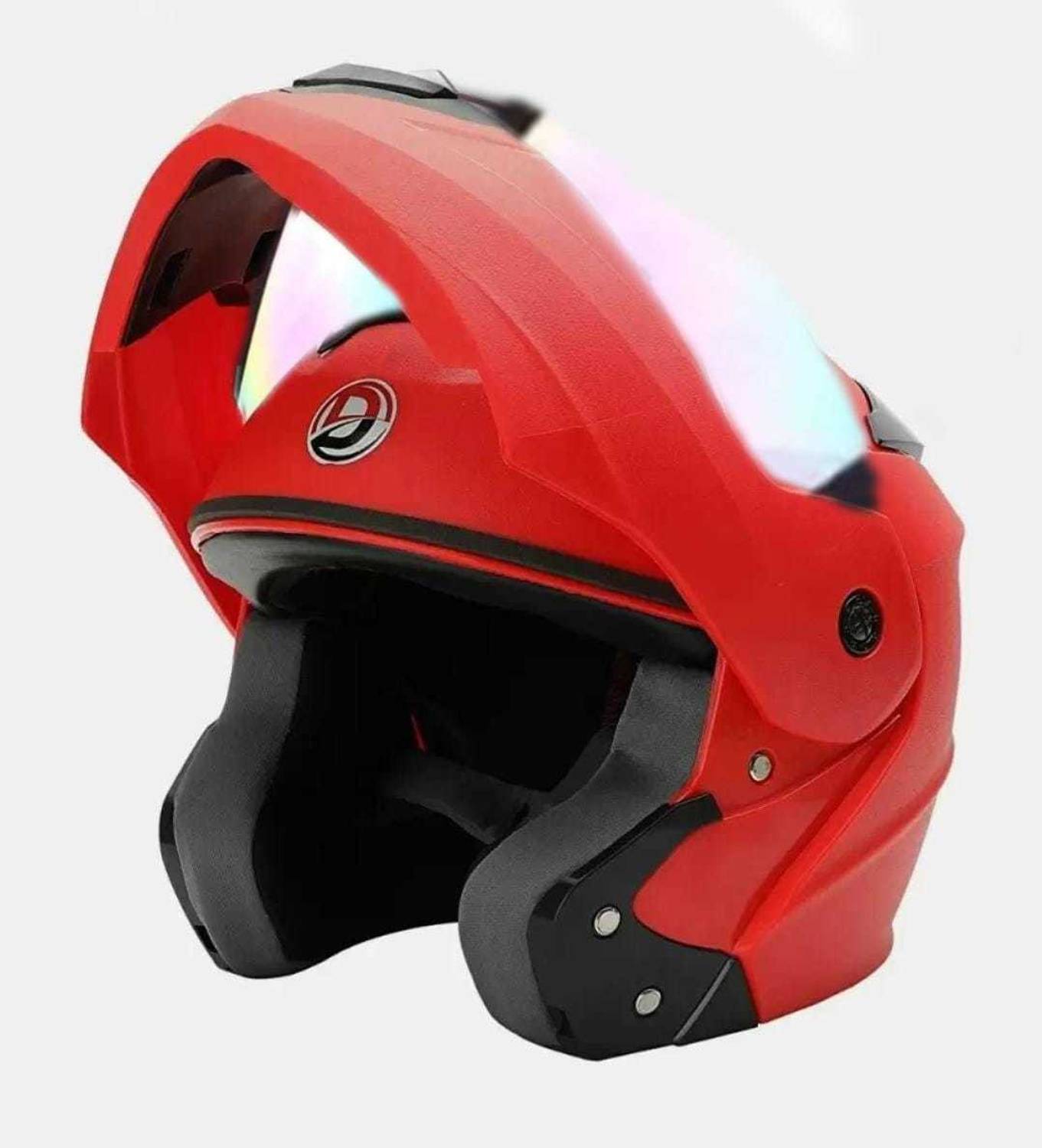 Agx Flipup with Rainbow Visor ABS Material Motorbike Helmet