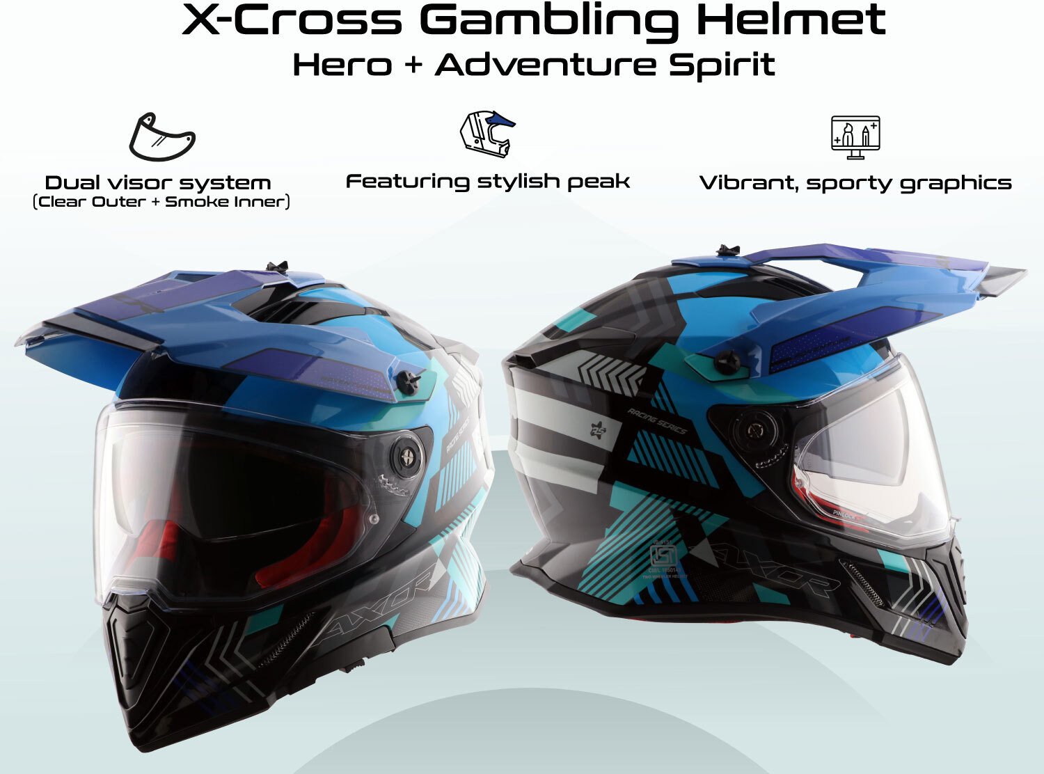 Image of Axor X-Cross Gambling Helmet Motorbike Helmet