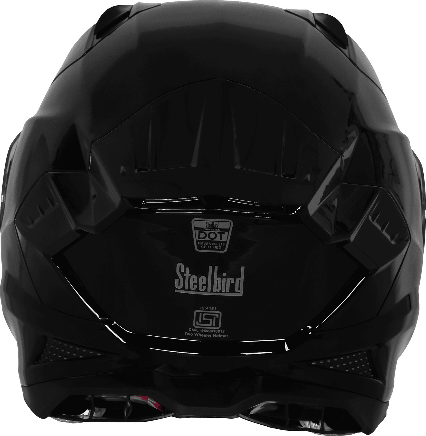 Image of Steelbird Air SBH-61 ISS SXE Glossy Black Full Face TPE EDITION With Extra Visor 580MM Medium Motorsports Helmet