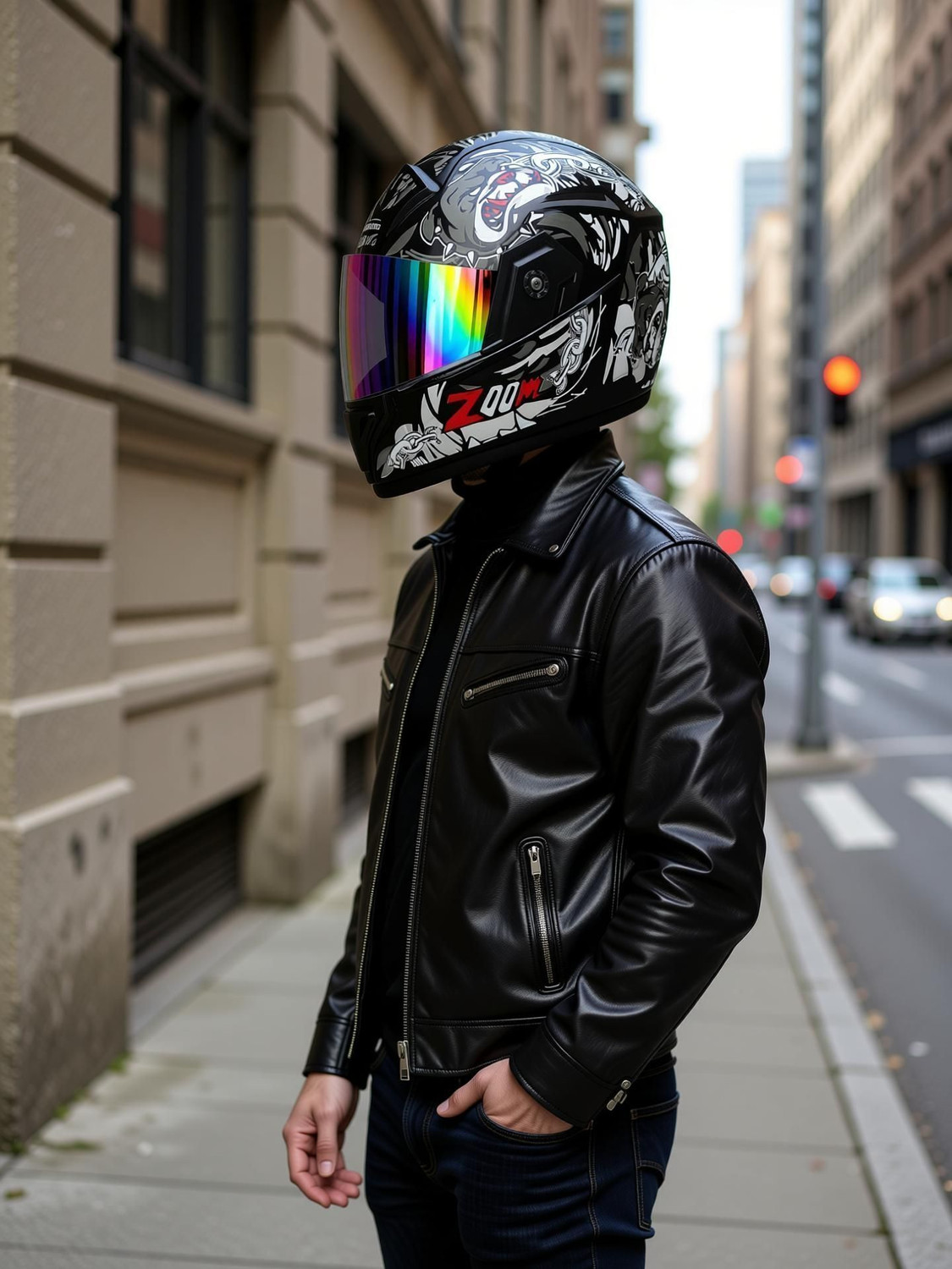 Image of YOURCITYSELLER super sliver rambo glass Motorbike Helmet