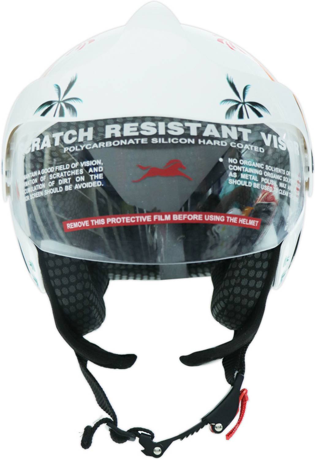 TVS Kids Dino Adventure HF Motorbike Helmet (White Yellow)