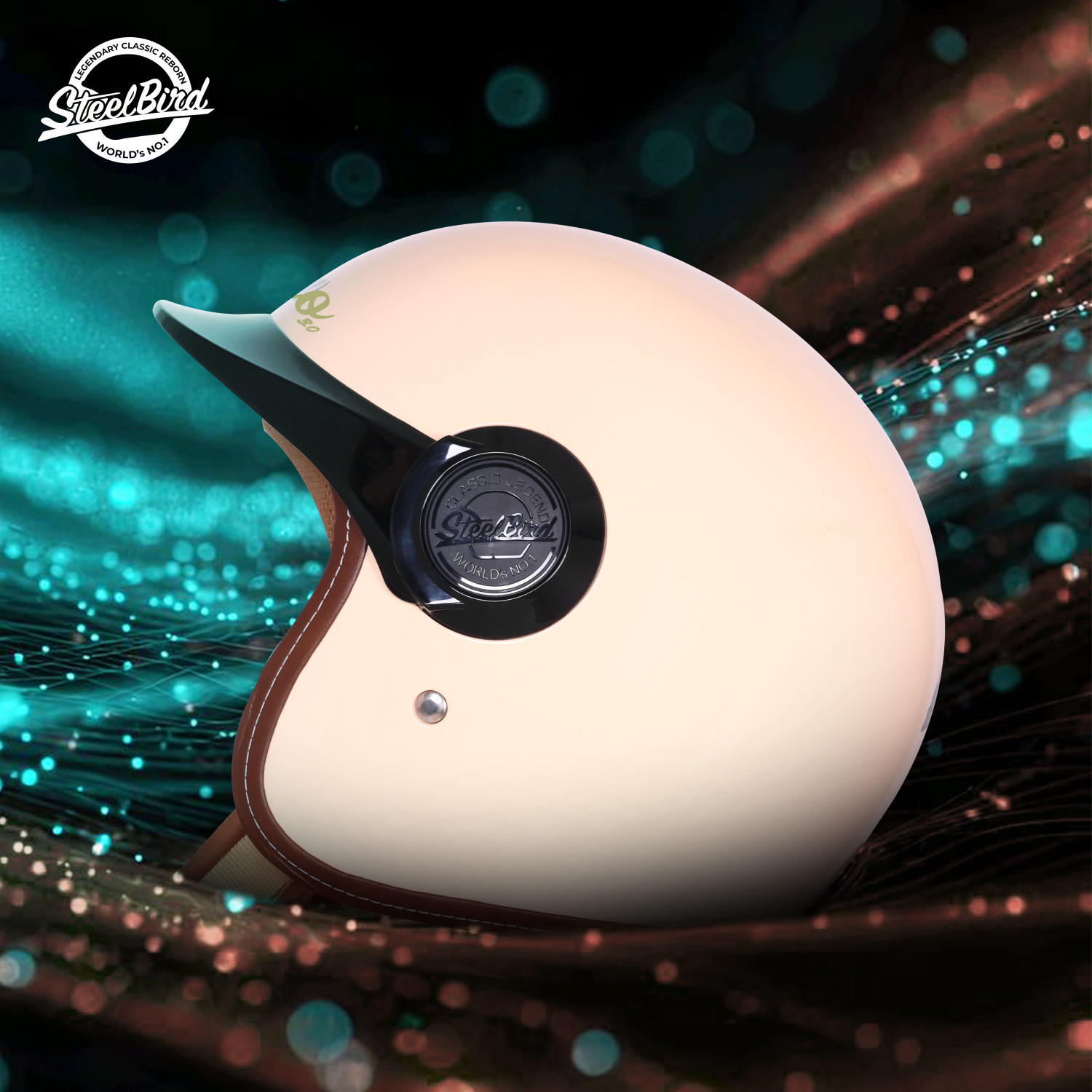Image of Steelbird SBH-65 3.0 Retro With Peak Cap ISI And DOT Certified Open Face Motorbike Helmet