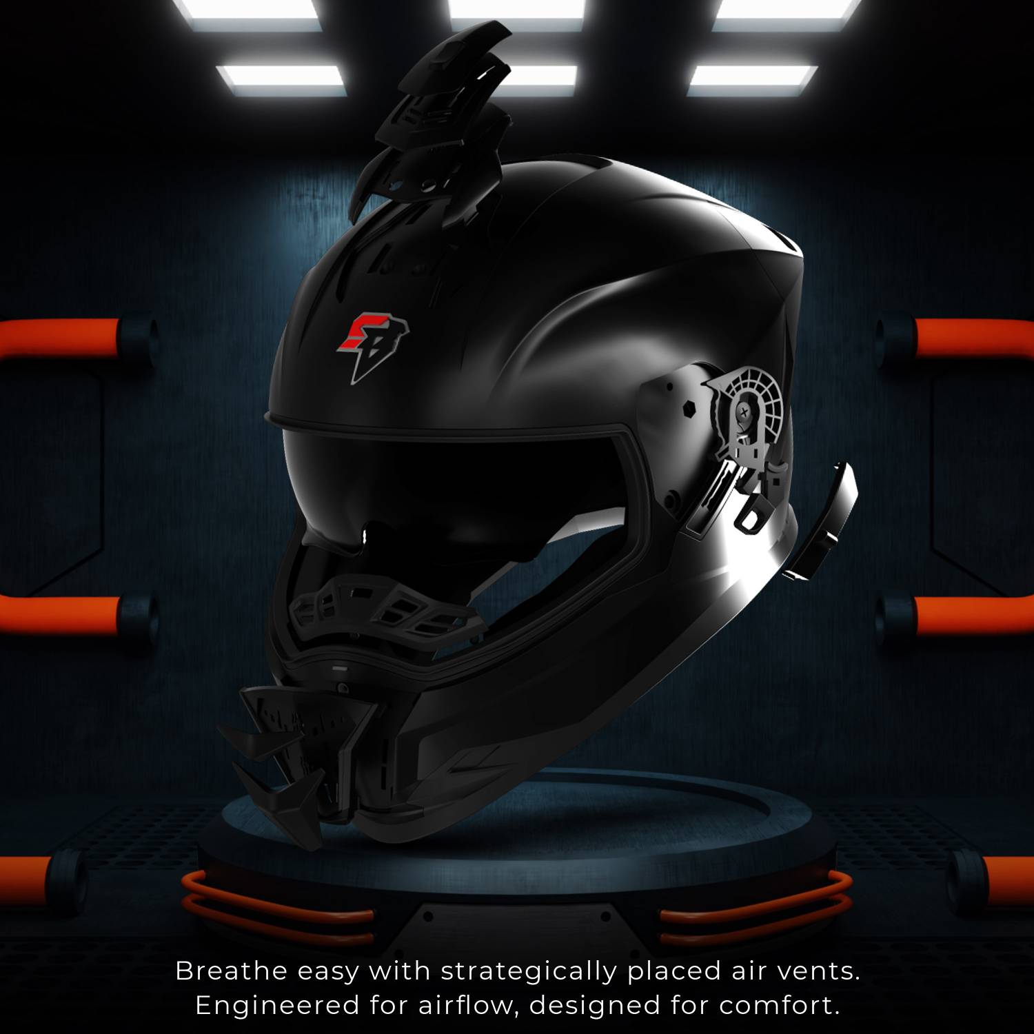 Steelbird SBH-57 Carbon Fighter Full Face Helmet - Image 3