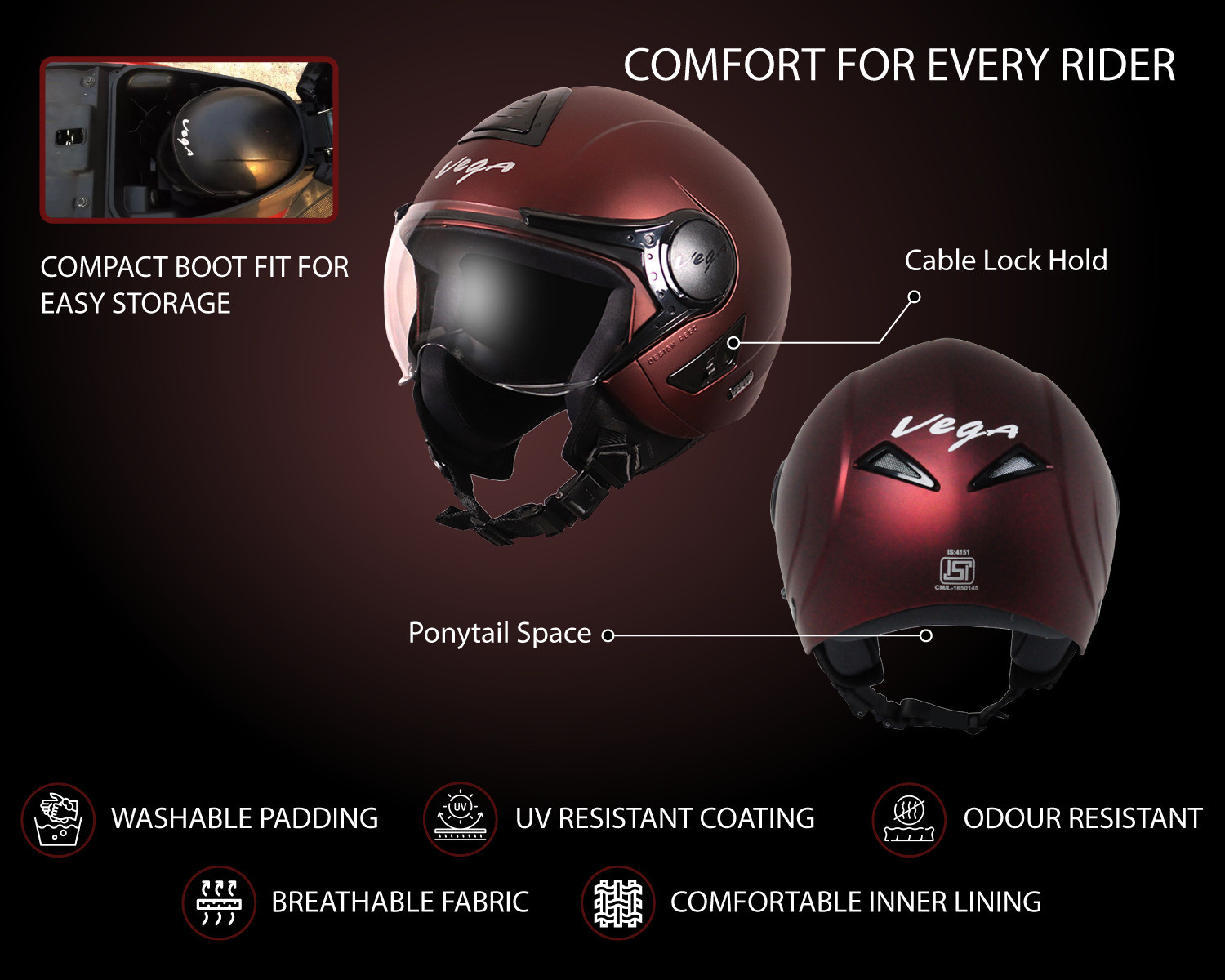 Image of VEGA Verve Motorbike Helmet