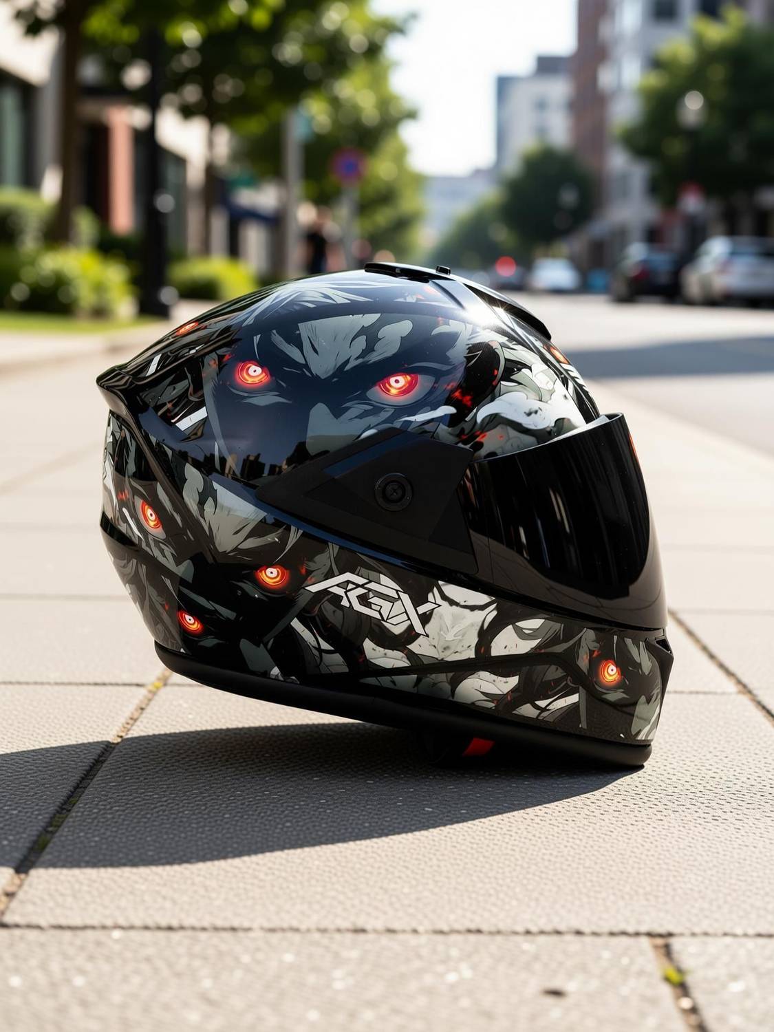 FOROLY Fighter Demon Full Face Helmet - Image 3