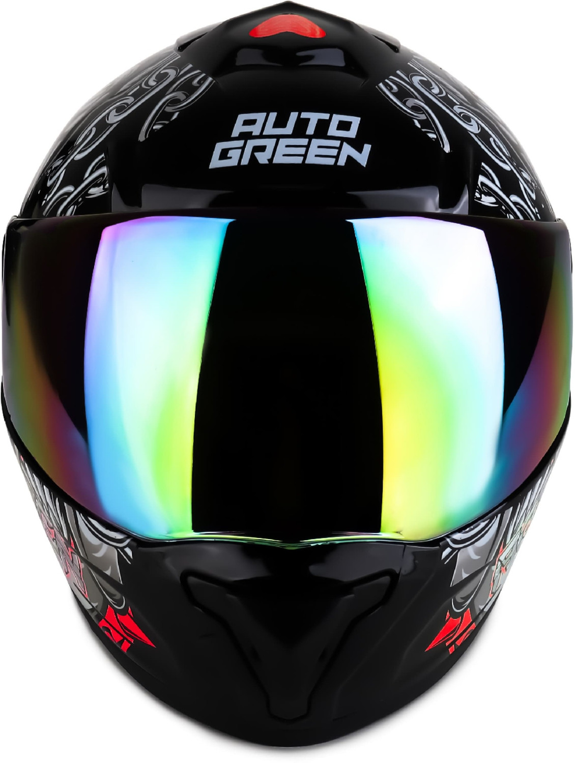 Image of Agx Autogreen Pitbull Speed with Rainbow Visor Motorsports Helmet (Red)