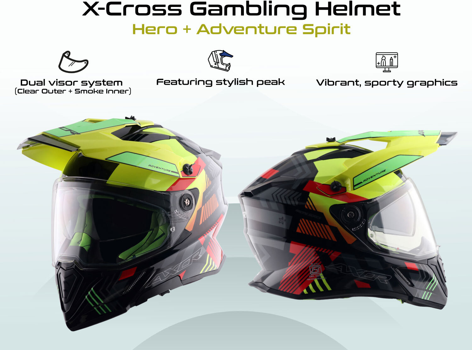 Image of Axor X-Cross Gambling Helmet Motorbike Helmet
