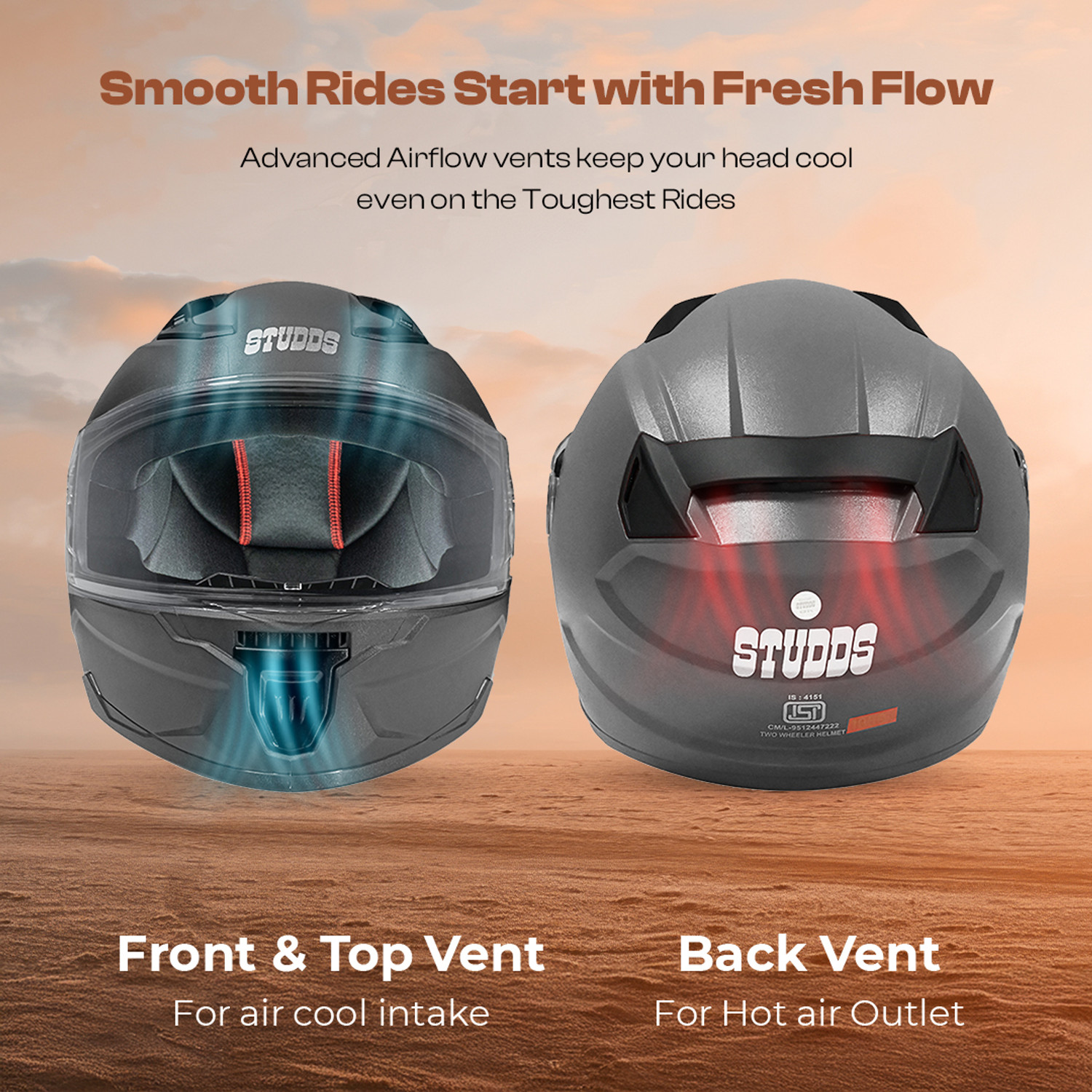 Image of STUDDS Raider Street Motorbike Helmet