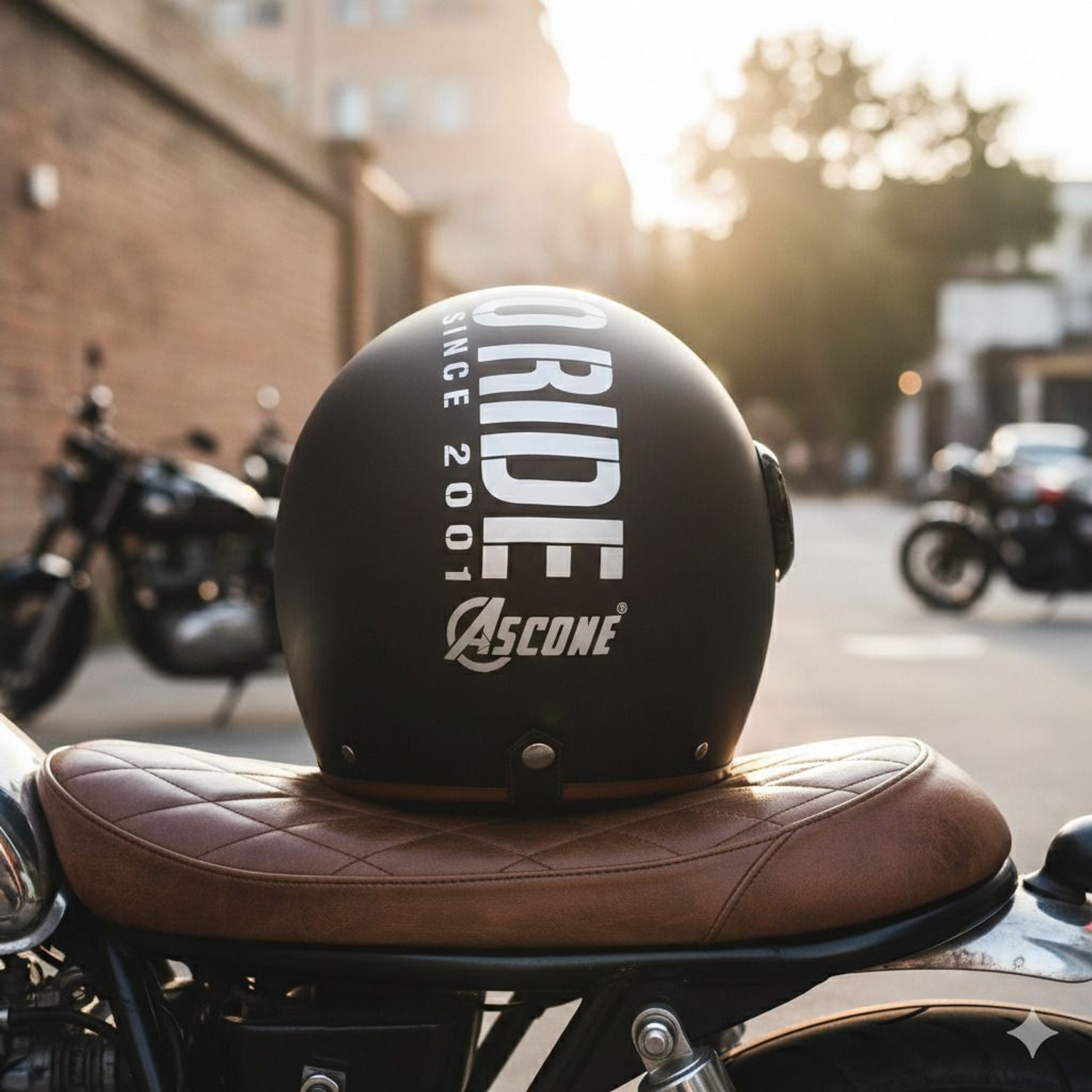 Image of ASCONE Thump BTR Open Face Helmet, Unisex, ISI Approved, Clear PC Visor, Medium, 58cm Motorbike Helmet