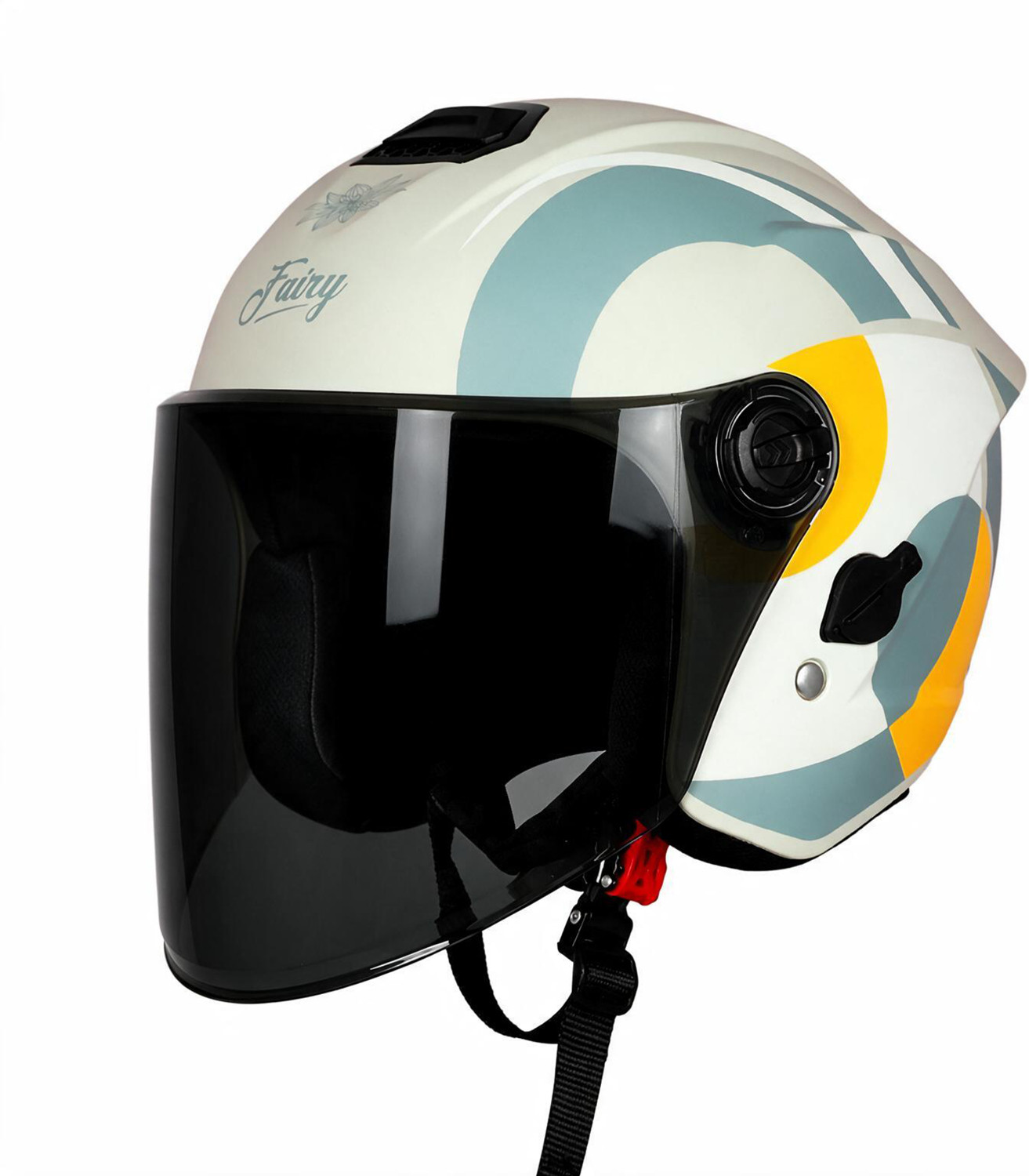 Steelbird SBH-80 Fairy FR4 ISI Certified Open Face Graphic Helmet For ...