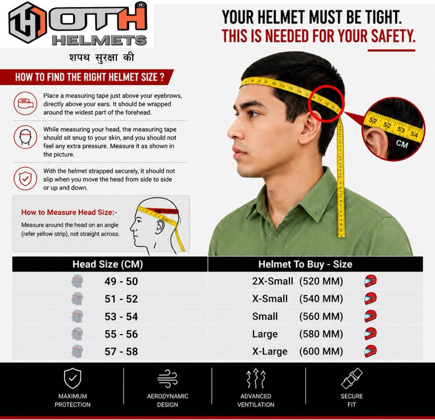 OTH FighterPanther Motorbike Helmet Black - Image 4