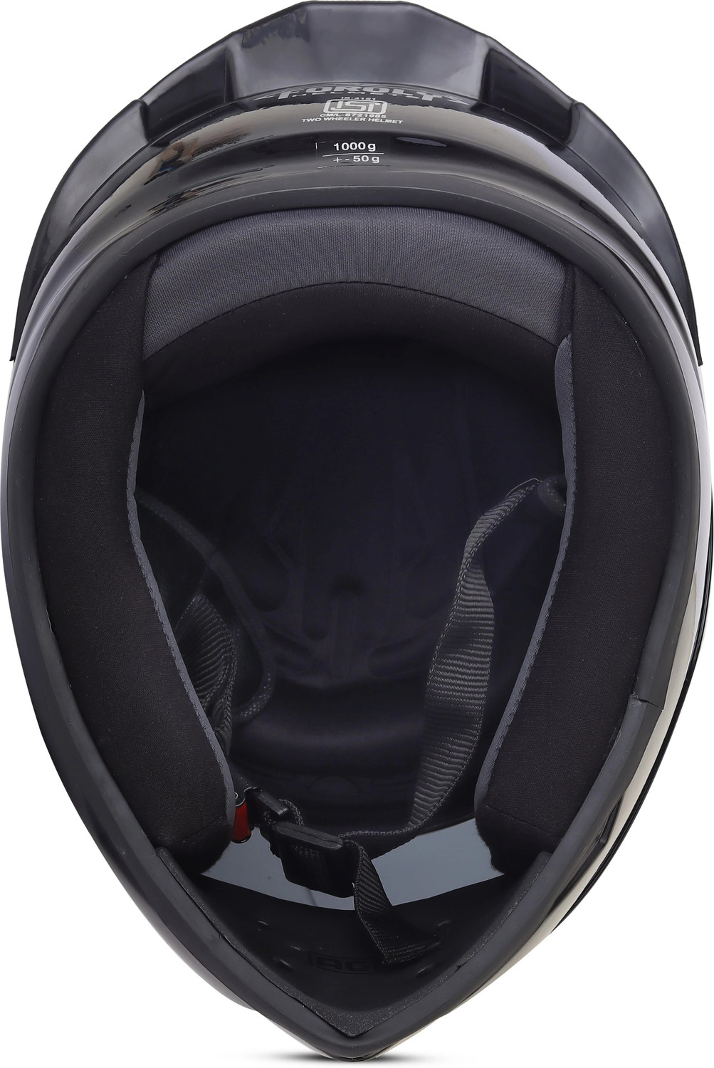 Image of FOROLY Bolt ABS Material, with Sunvisor, Unbreakable PC Visor (PP-1) Motorbike Helmet (Jet Black)
