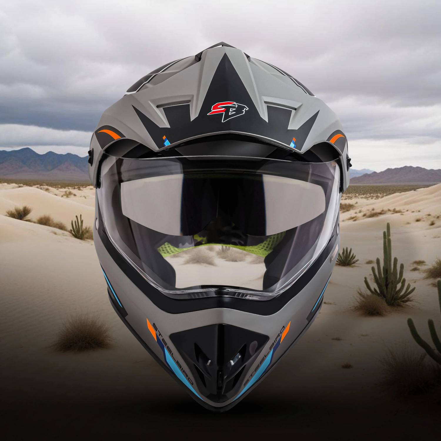 Steelbird Racer Off Road ISI Certified Motocross Double Visor Full - Image 3