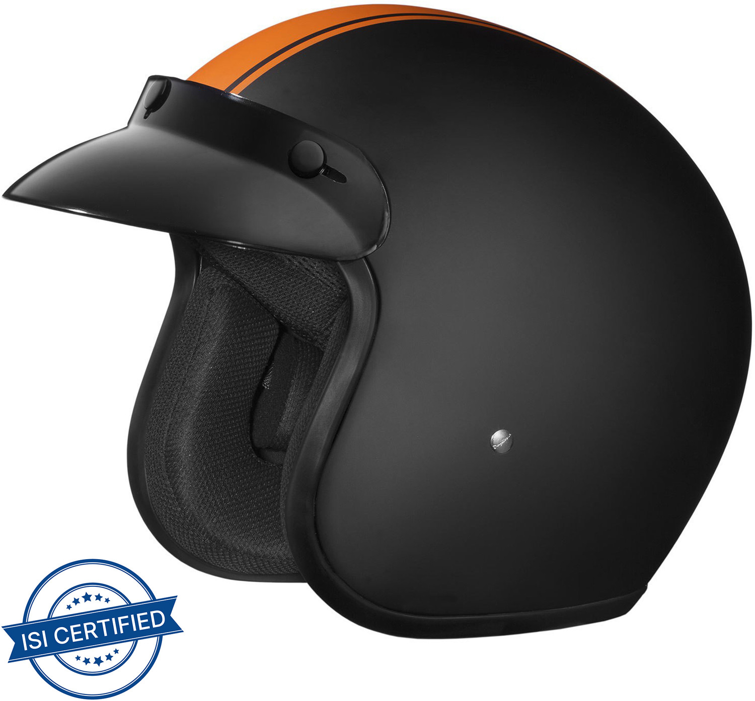 Image of STUDDS JETSTAR CLASSIC D3 OPEN FACE ORANGE PIN STRIP Motorbike Helmet