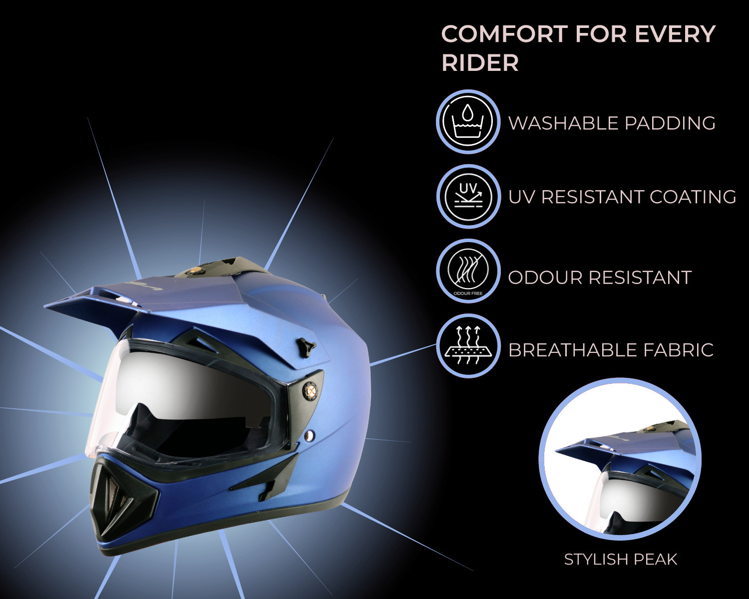 Image of VEGA Off Road D /V Motorbike Helmet