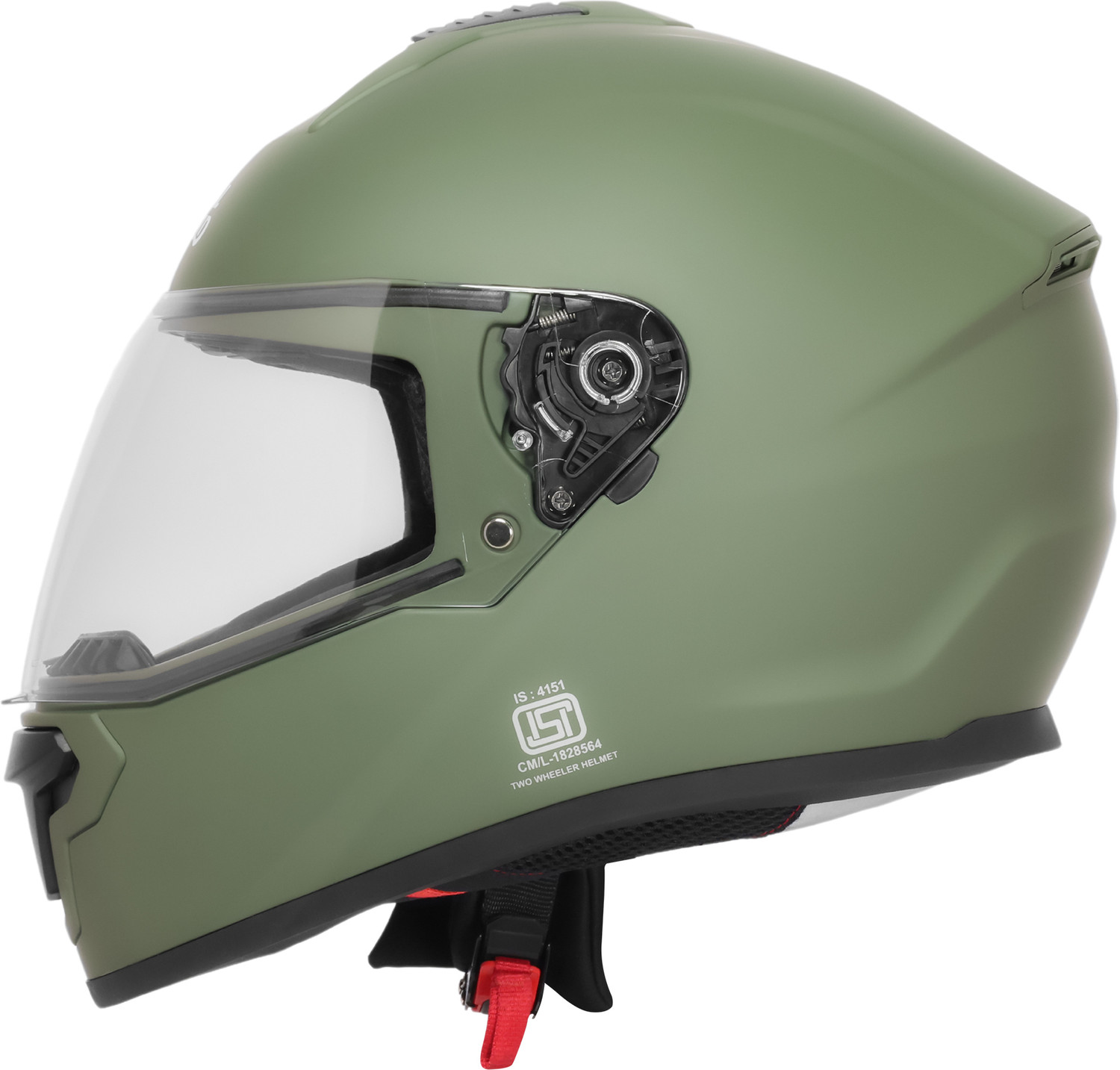 Image of ROYAL ENFIELD Quest Full Face with Visor | ISI & DOT | for Men and Women Motorbike Helmet (Battle Green)