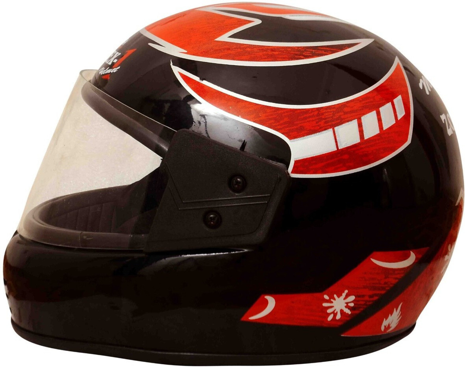 Image of zonex-1 Full Face Motorbike Helmet with Graphic ISI Approved Shell- Red, M 1 New Motorbike Helmet