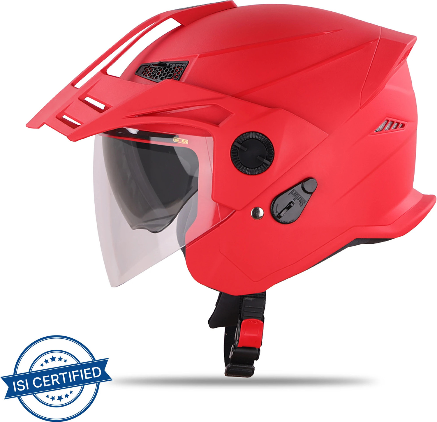 Image of Steelbird SBH-23 GT Plus Open Face ISI Certified Helmet with Inner Sun Shield Motorbike Helmet