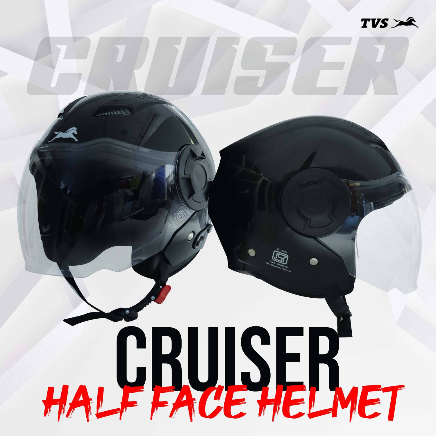 Image of TVS DFL Motorbike Helmet (Black)