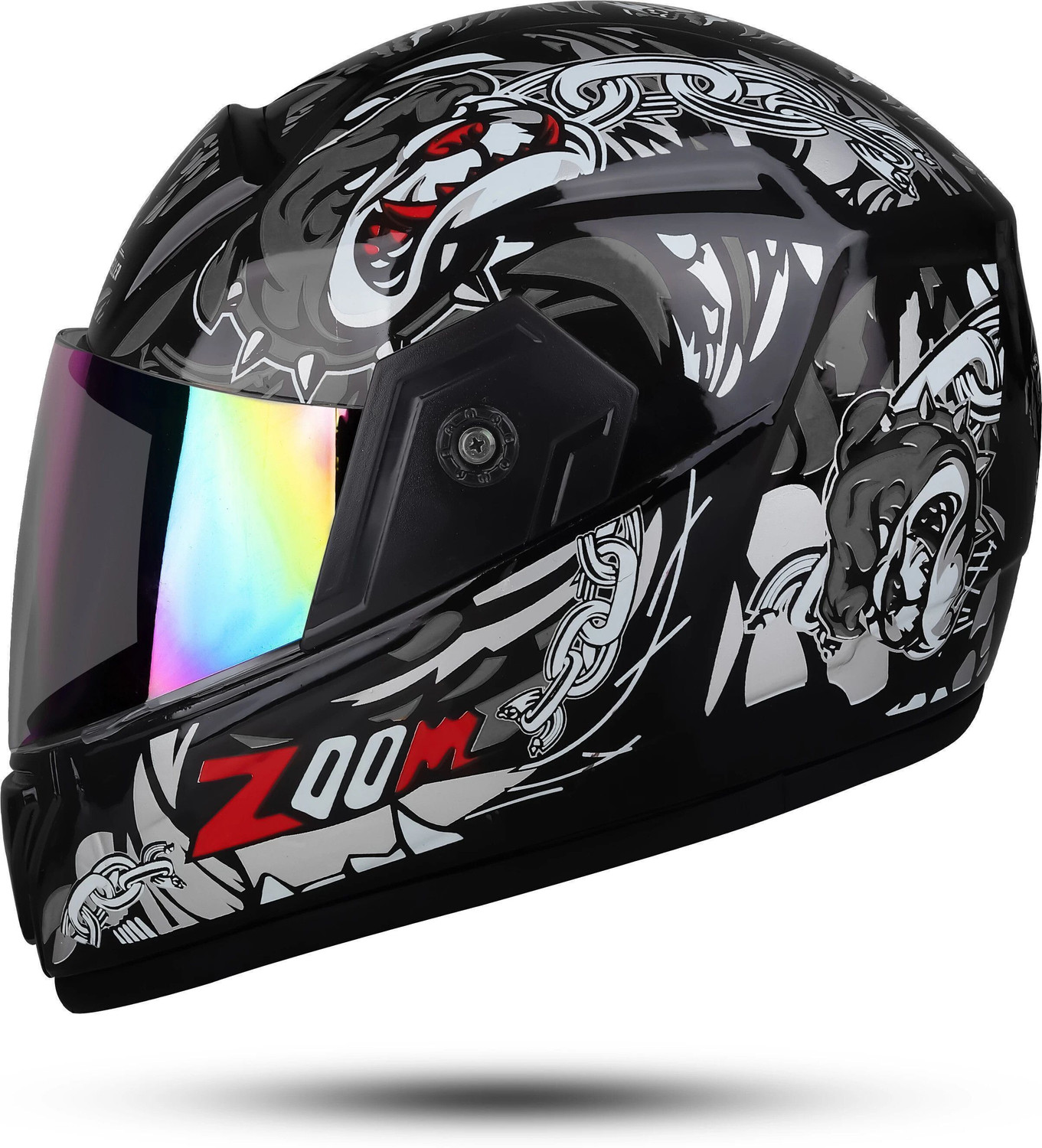 Image of YOURCITYSELLER super sliver rambo glass Motorbike Helmet