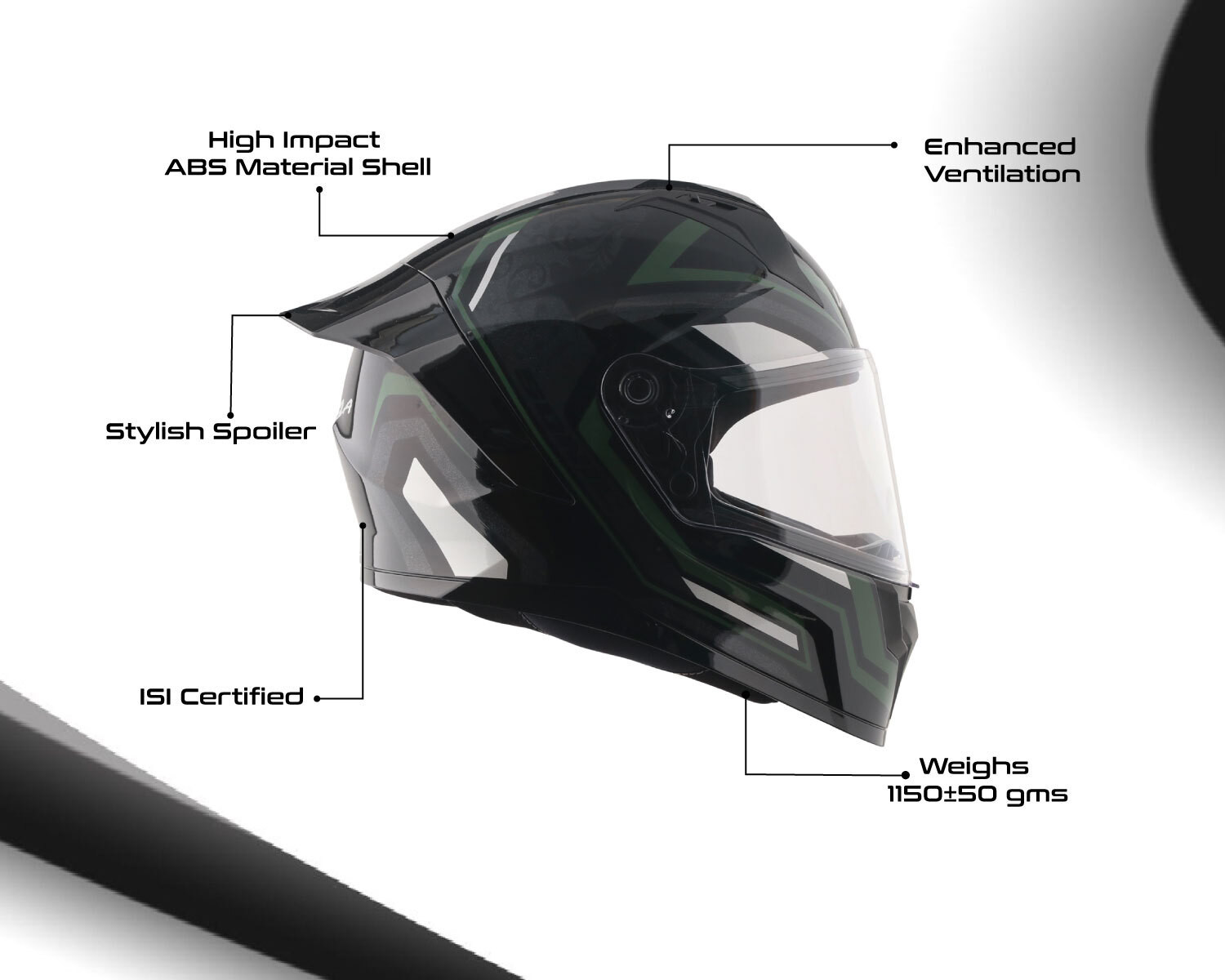 Image of VEGA Sonic Shadow Motorbike Helmet
