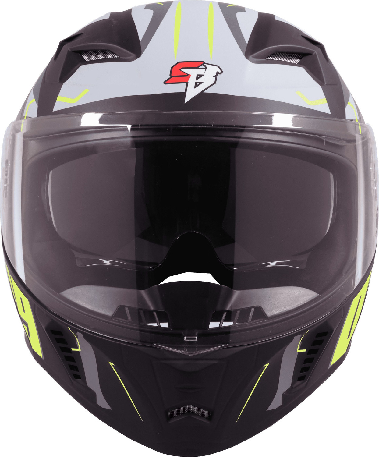 Image of Steelbird Air SBA-20 ISS 09 GLOSSY BLACK NEON LARGE Motorsports Helmet