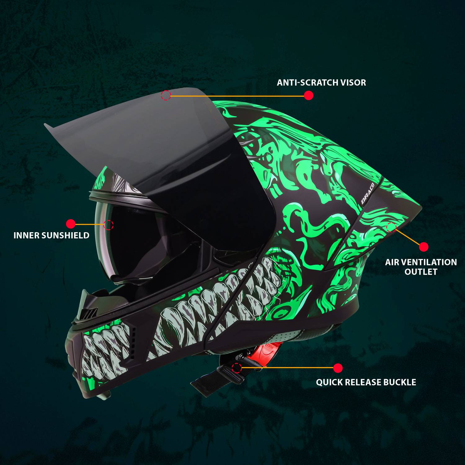 Steelbird SBA-20 Draco Flip-Up Helmet - Image 2