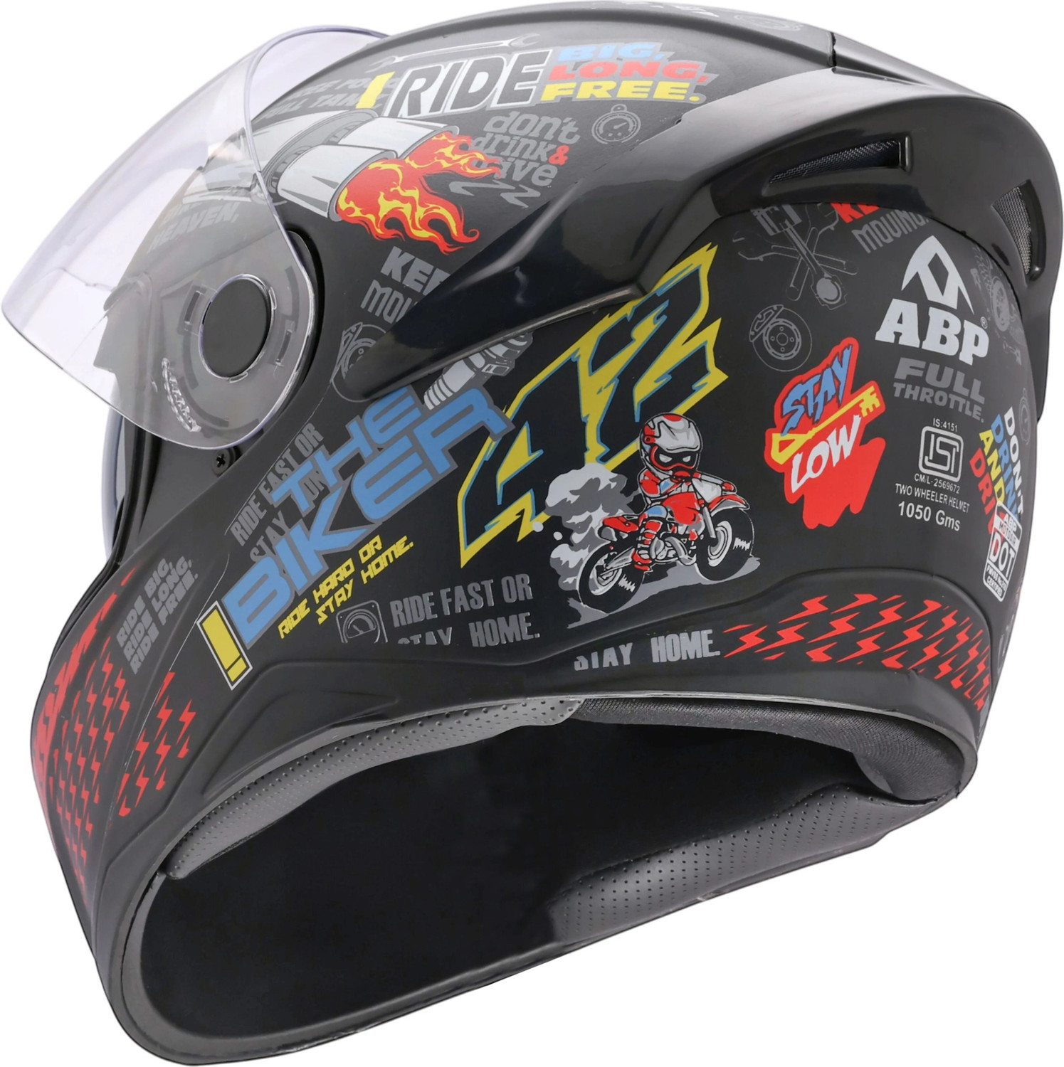Image of ABP Moto Air ISI & DOT Certified Full Face Helmet with Dual Visor | D10 Motorbike Helmet