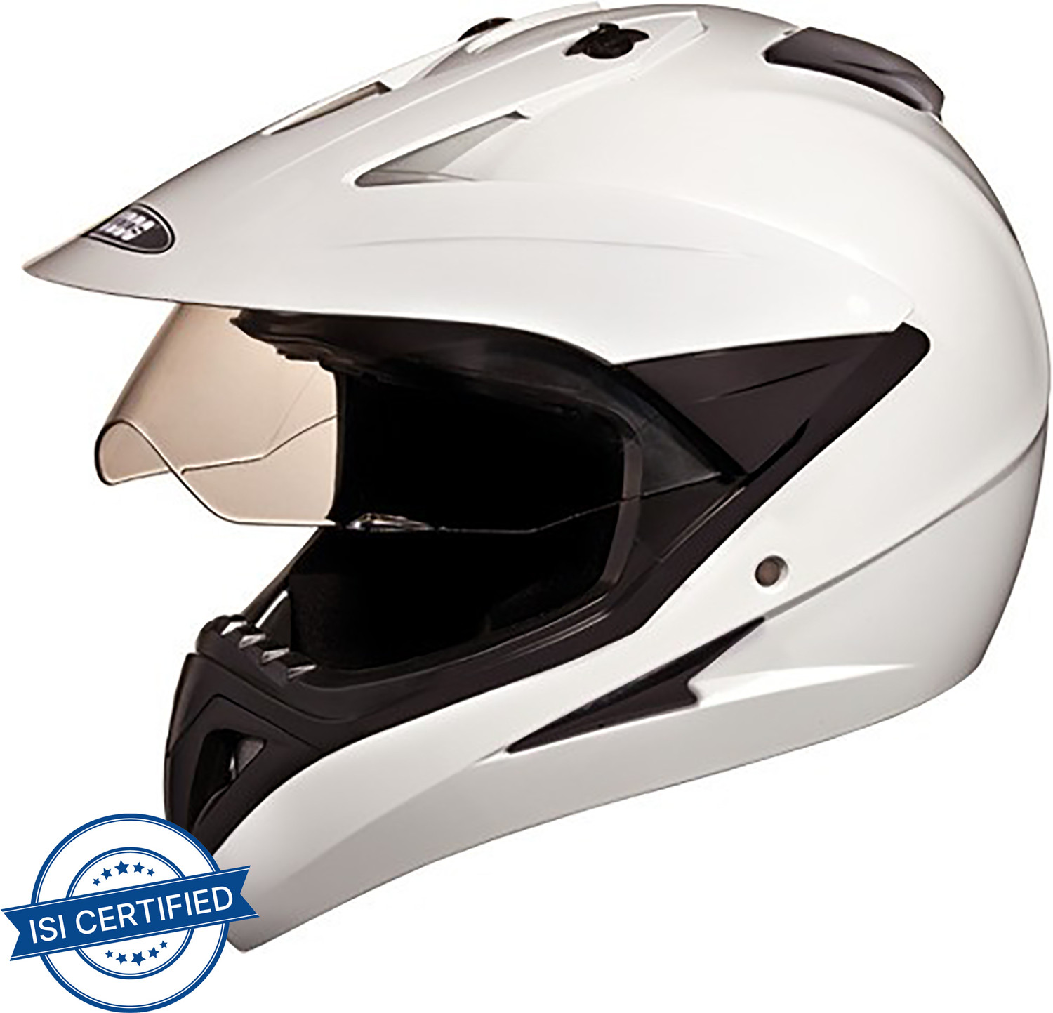 Image of STUDDS MOTOCROSS PLAIN WITH VISOR OFF ROAD FULL FACE Motorbike Helmet