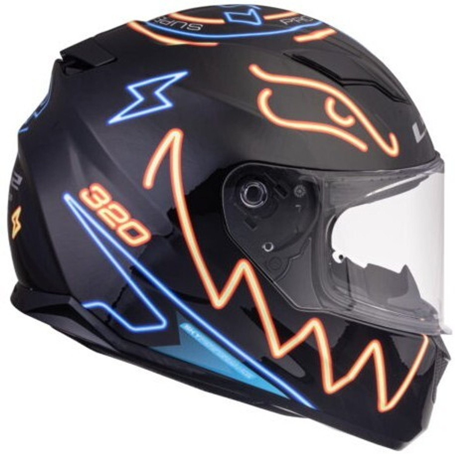 Image of LS2 FF320 STREAM EVO NEON MATT BLACK BLUE FLUO ORANGE XL Motorbike Helmet