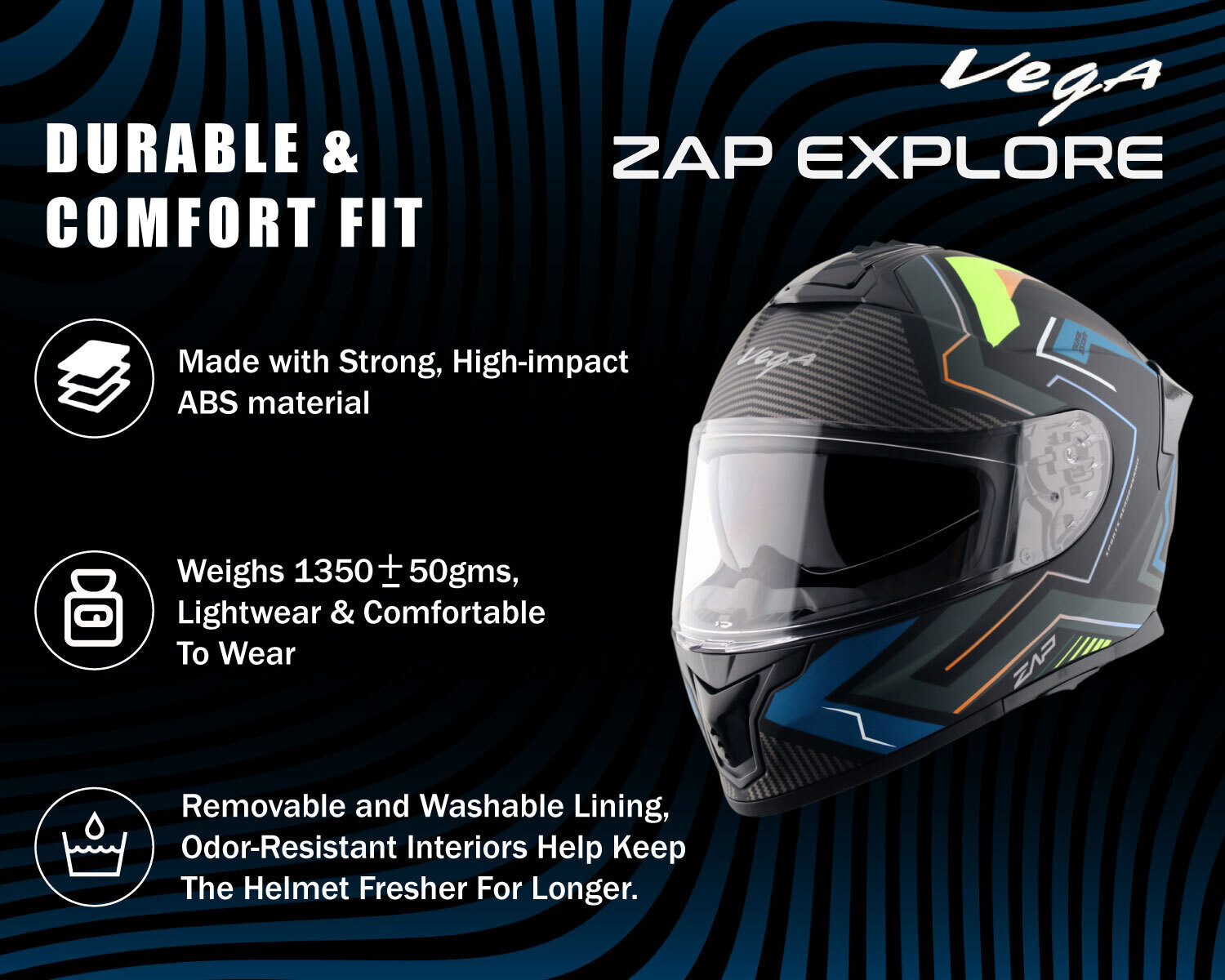 Image of VEGA Zap Explore D /V Motorbike Helmet