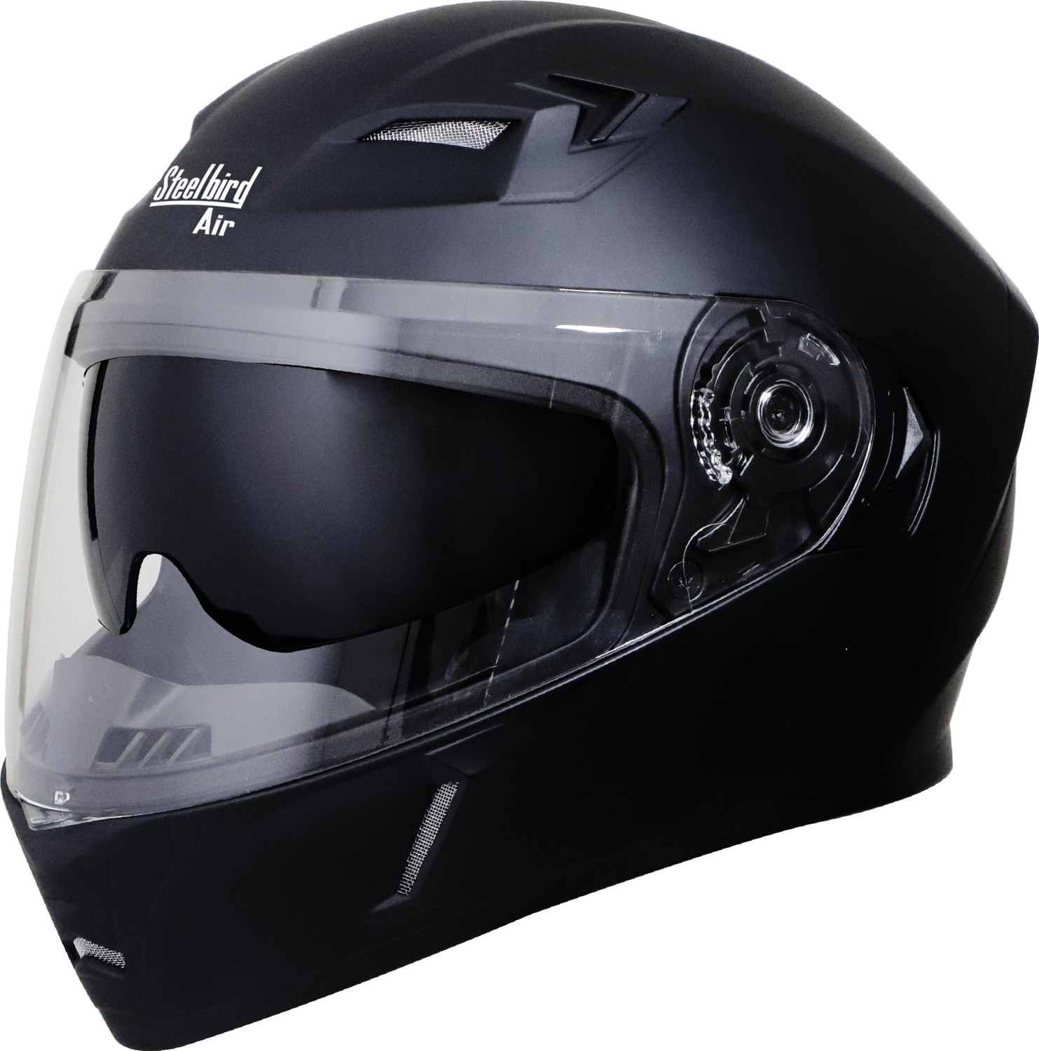 Image of Steelbird Air SBA-21 ISS Hi-Quality dashing With Smoke Inner Sun Shield Full Face Black 600mm Motorbike Helmet