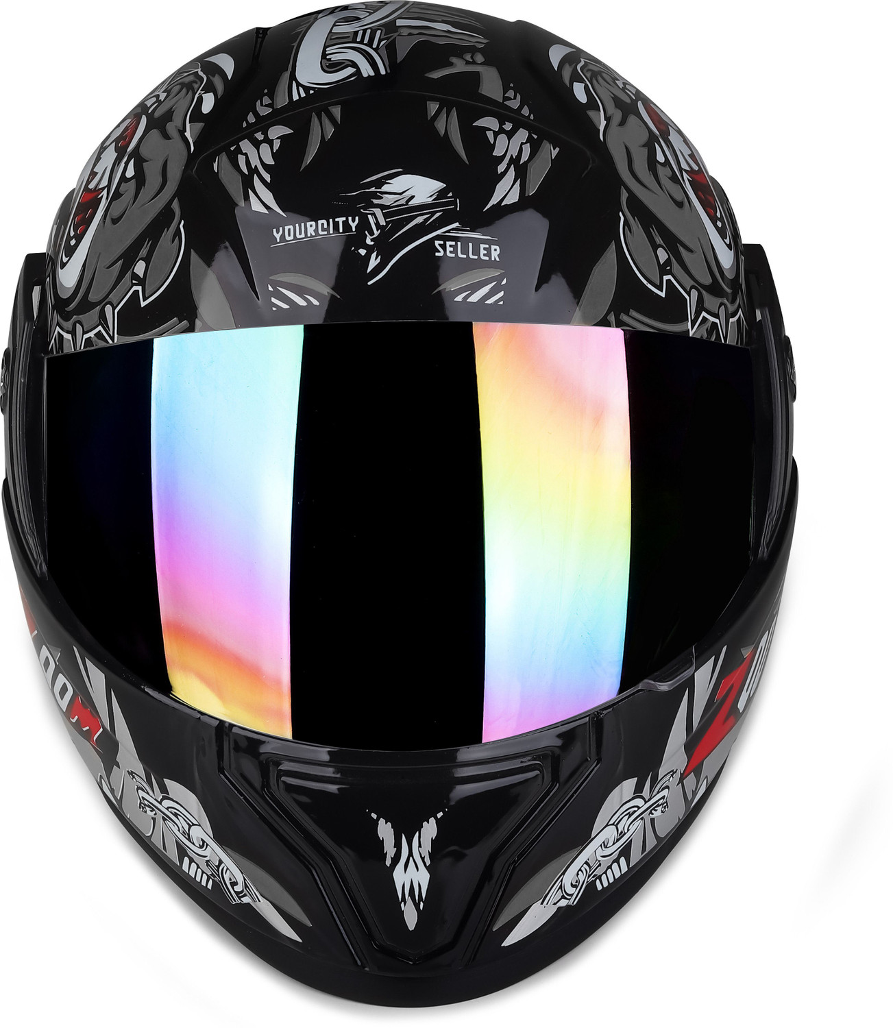 Image of YOURCITYSELLER MODEL 7 SUPER RAMBO SILVAR Motorbike Helmet