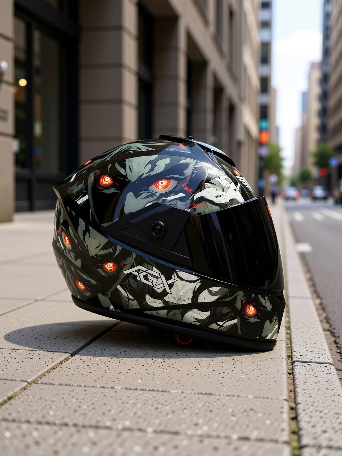 FOROLY Fighter Demon Full Face Helmet - Image 2