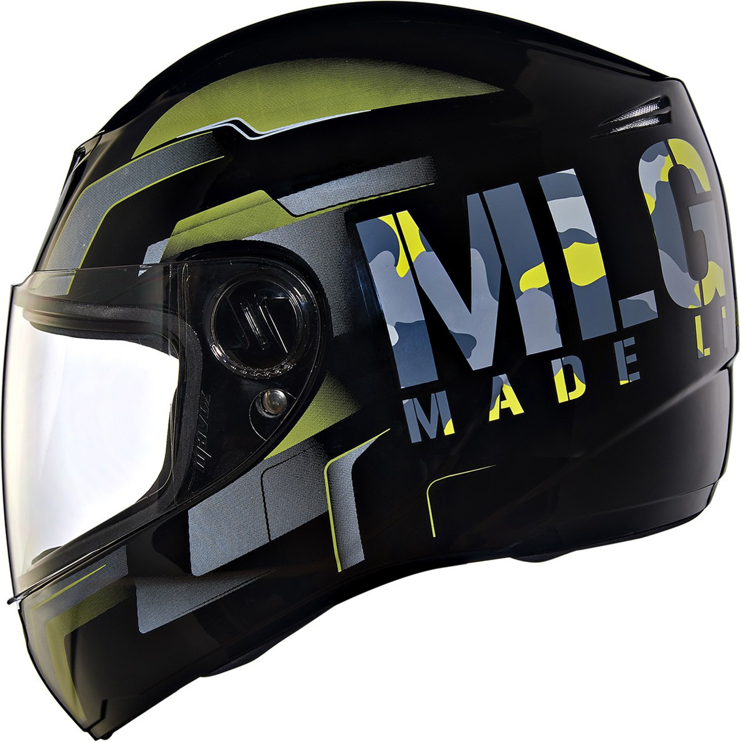Image of ROYAL ENFIELD Camo Printed MLG Full Face ISI Certified with Visor Motorbike Helmet