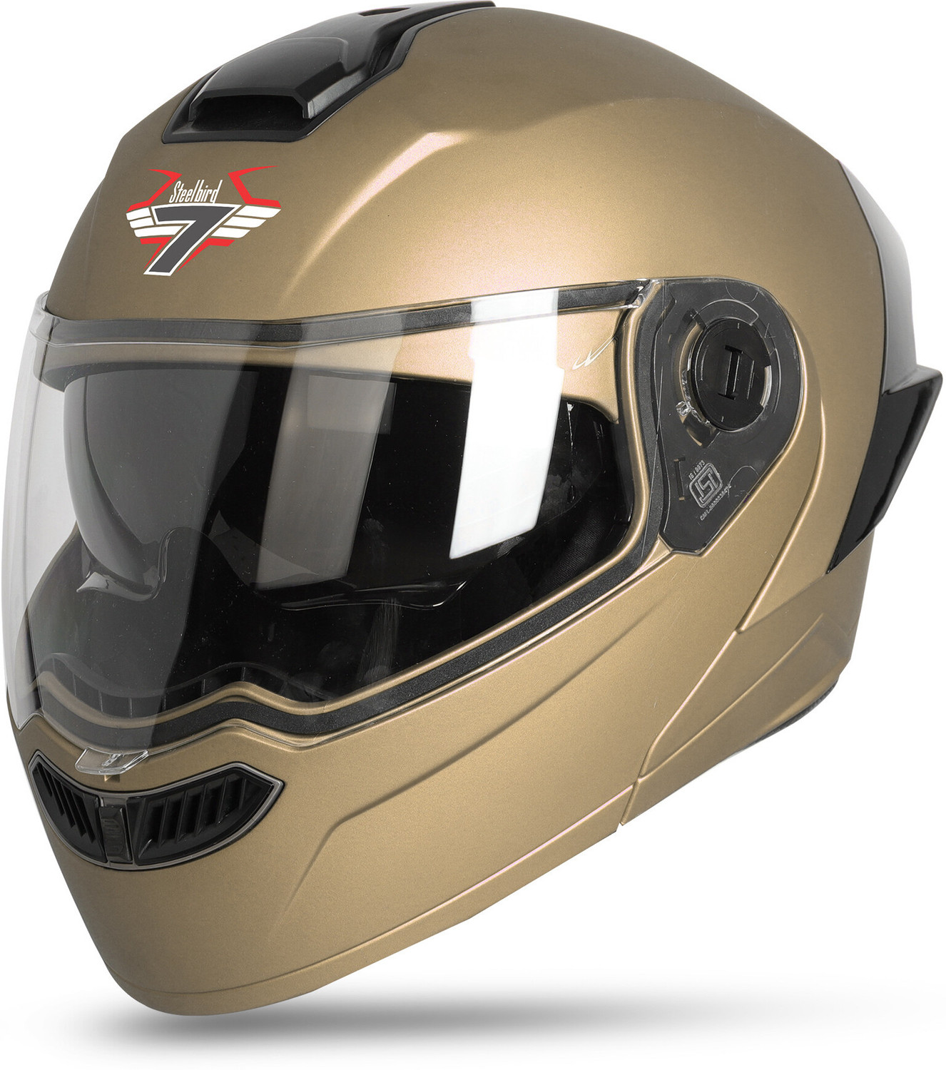 Image of Steelbird SBA-8 7Wings ISI Certified Flip-Up Helmet for Men with Inner Smoke Sun Shield Motorbike Helmet