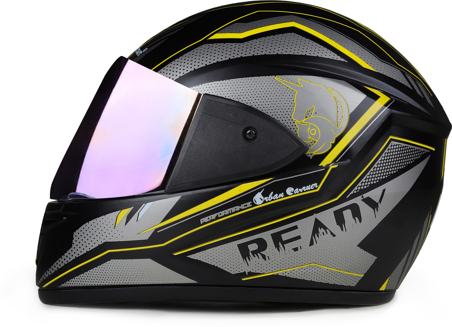 Image of urban carrier ISI Certified ABS Material Full Face Stylish Helmet with Rainbow Visor(K34) Motorbike Helmet