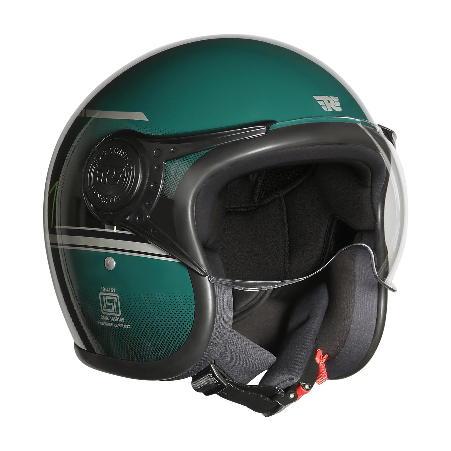 Image of ROYAL ENFIELD Jet MLG Neo 1901 Graphics Open Face with Visor ISI & DOT Certified Helmet Motorbike Helmet