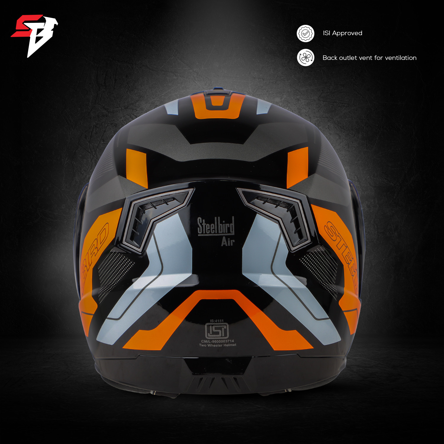 Image of Steelbird SBA-7 Road Double Visor ISI Certified Flip-Up Graphic Helmet for Men and Women Motorbike Helmet