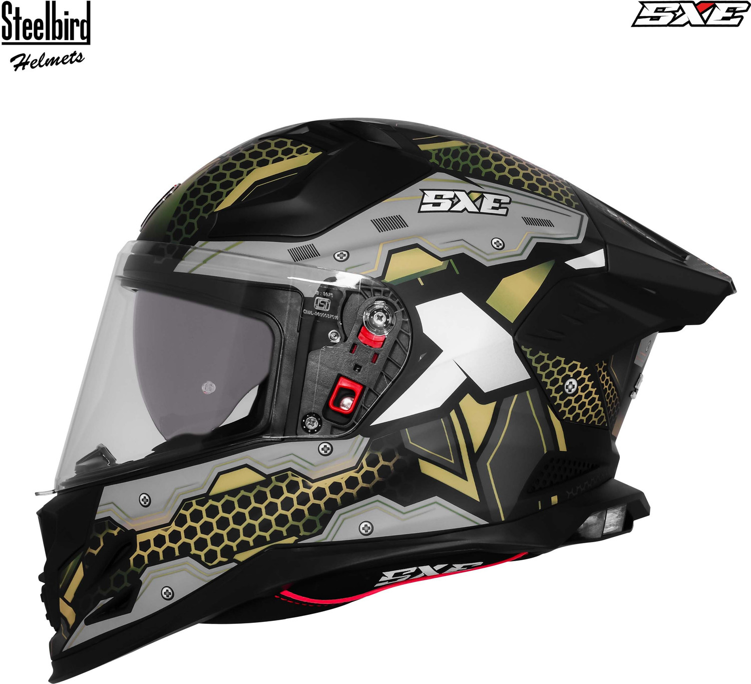 Image of Steelbird SBH 61 SXE X3 ISI and Dot Certified Full Face Graphic Motorbike Helmet