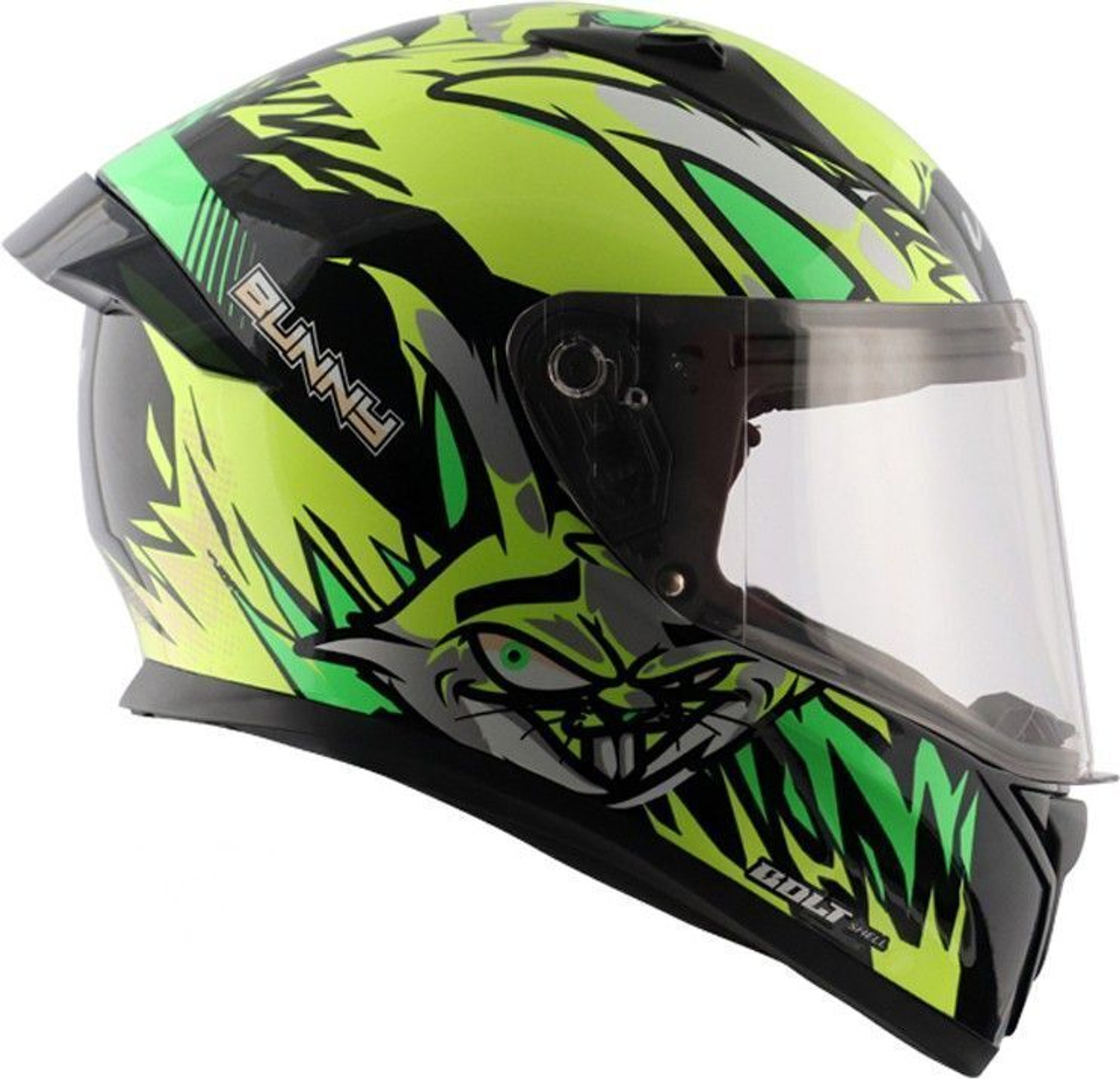 Image of VEGA Bunny Black Neon Yellow Medium Motorbike Helmet