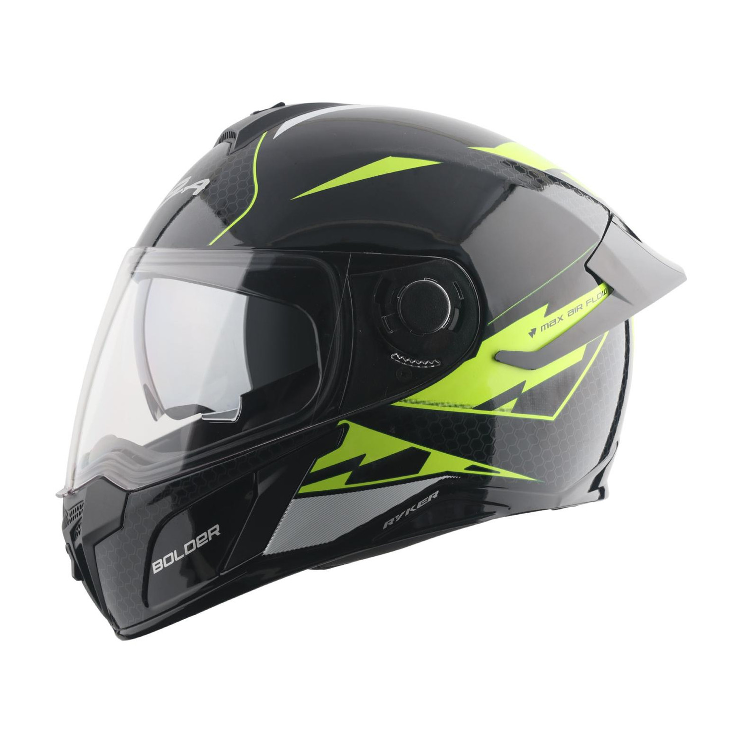 Image of VEGA Ryker D /V Bolder Motorbike Helmet (Black, Neon Yellow)