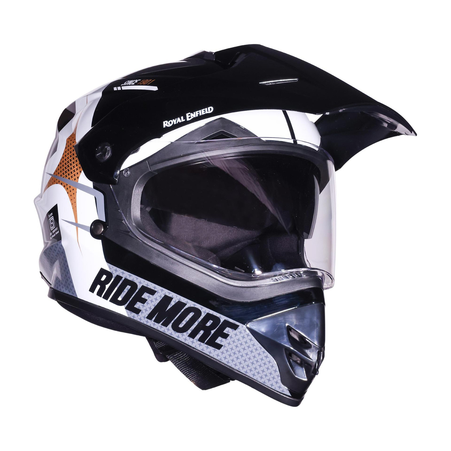 Image of ROYAL ENFIELD Throttle Kinetic Dual Sport Helmet with Graphics | ISI & DOT | For Men & Women Motorbike Helmet