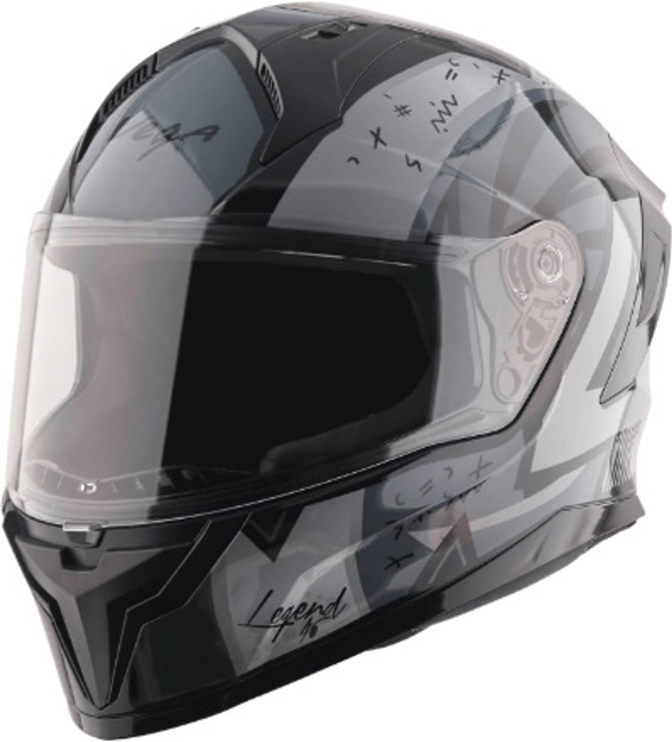 VEGA Sonic Legend Black Grey Large Motorbike Helmet - Image 1