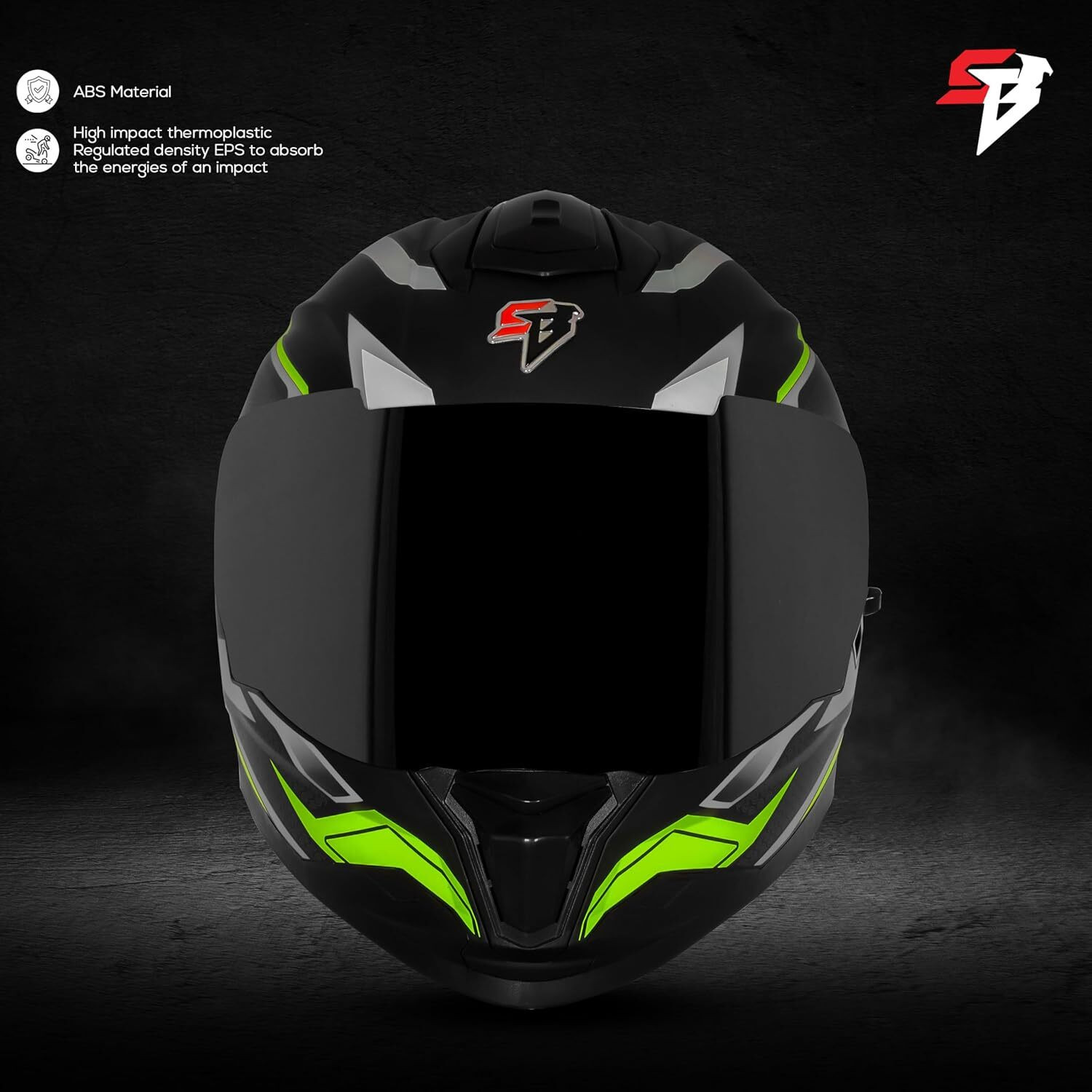 Image of Steelbird Air SBH-57 ISS Fighter F7 ISI /DOT Certified Full Face Helmet For Men And Women Motorbike Helmet (Glossy Black Grey)