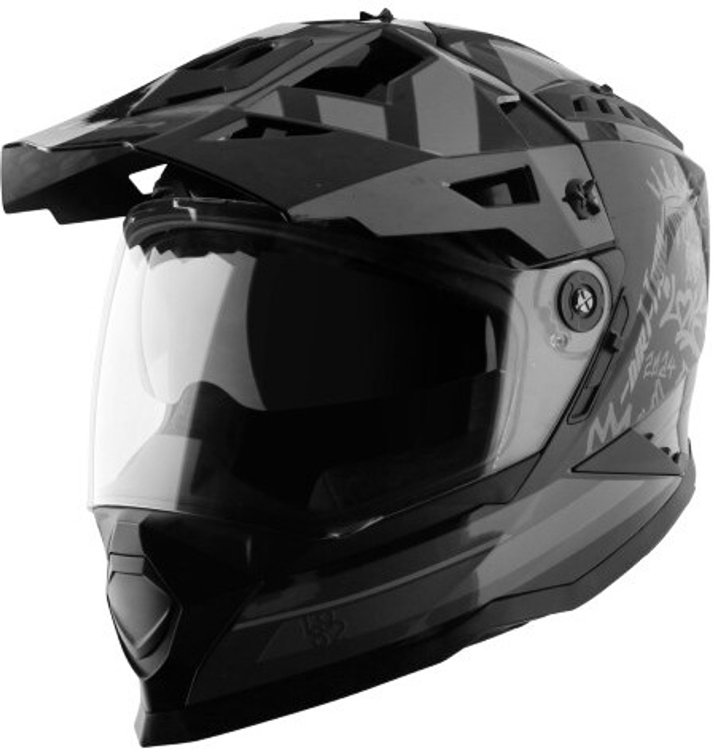Image of VEGA VF-11 Dirt-X Trial Helmet-Black Grey-M Motorbike Helmet