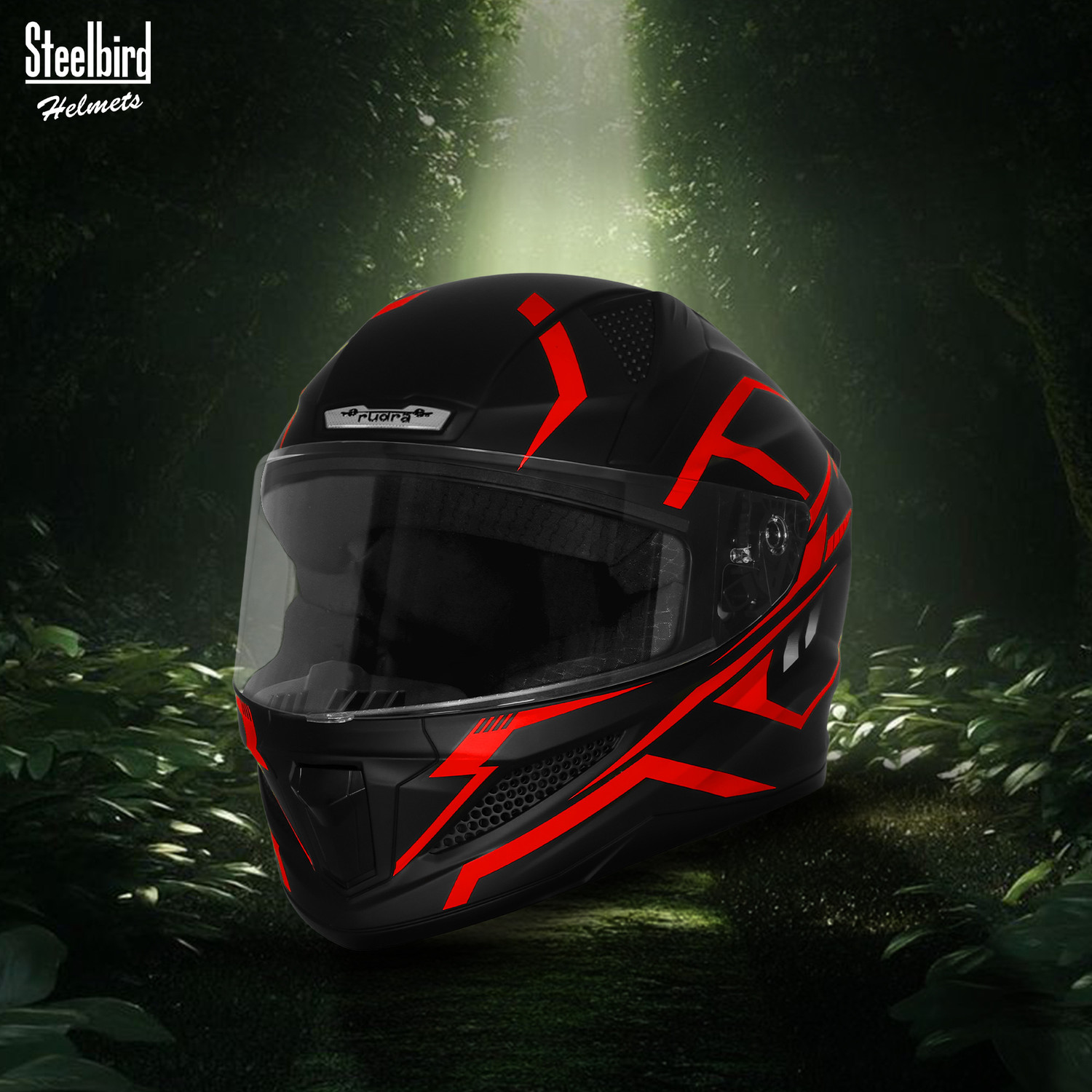Image of Steelbird SBH-25 Rudra Vayu ISI Certified Full Face Graphic Helmet for Men Motorbike Helmet