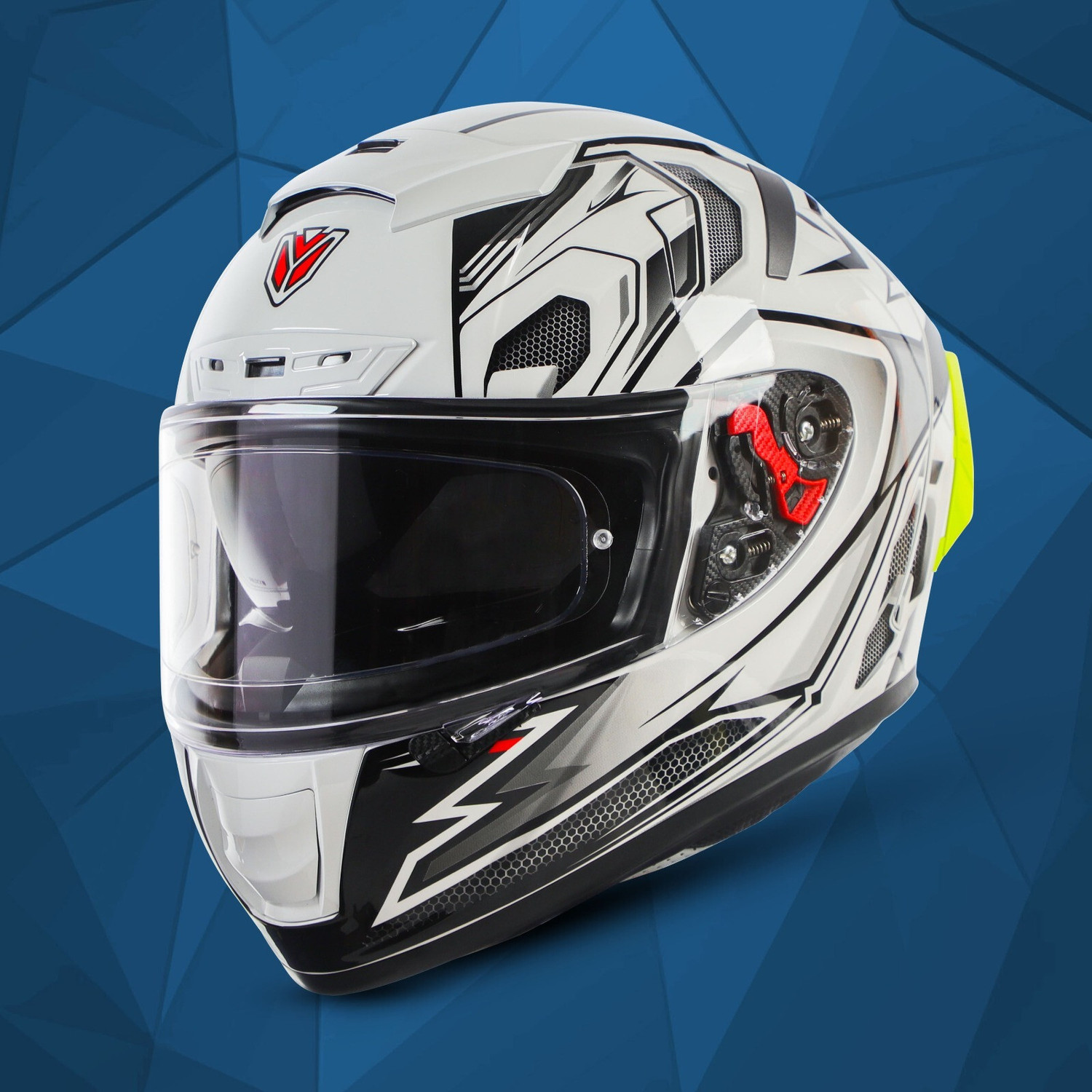 Image of IGNYTE IGN-4 Racer ISI /DOT Certified Full Face Graphic Helmet with Inner Sun Shield Motorbike Helmet